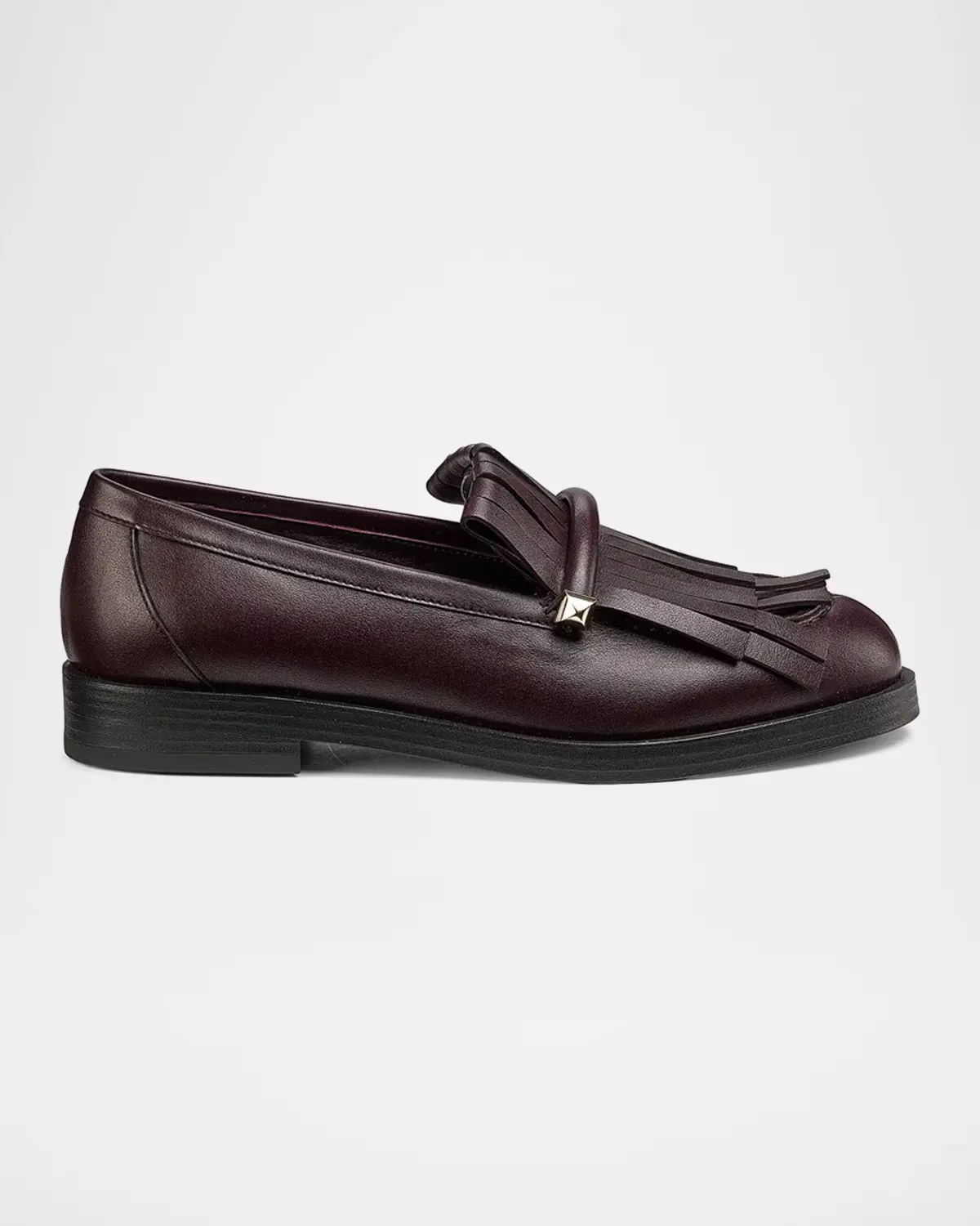 Eska Kiltie Fringe Leather Loafers by Jimmy Choo