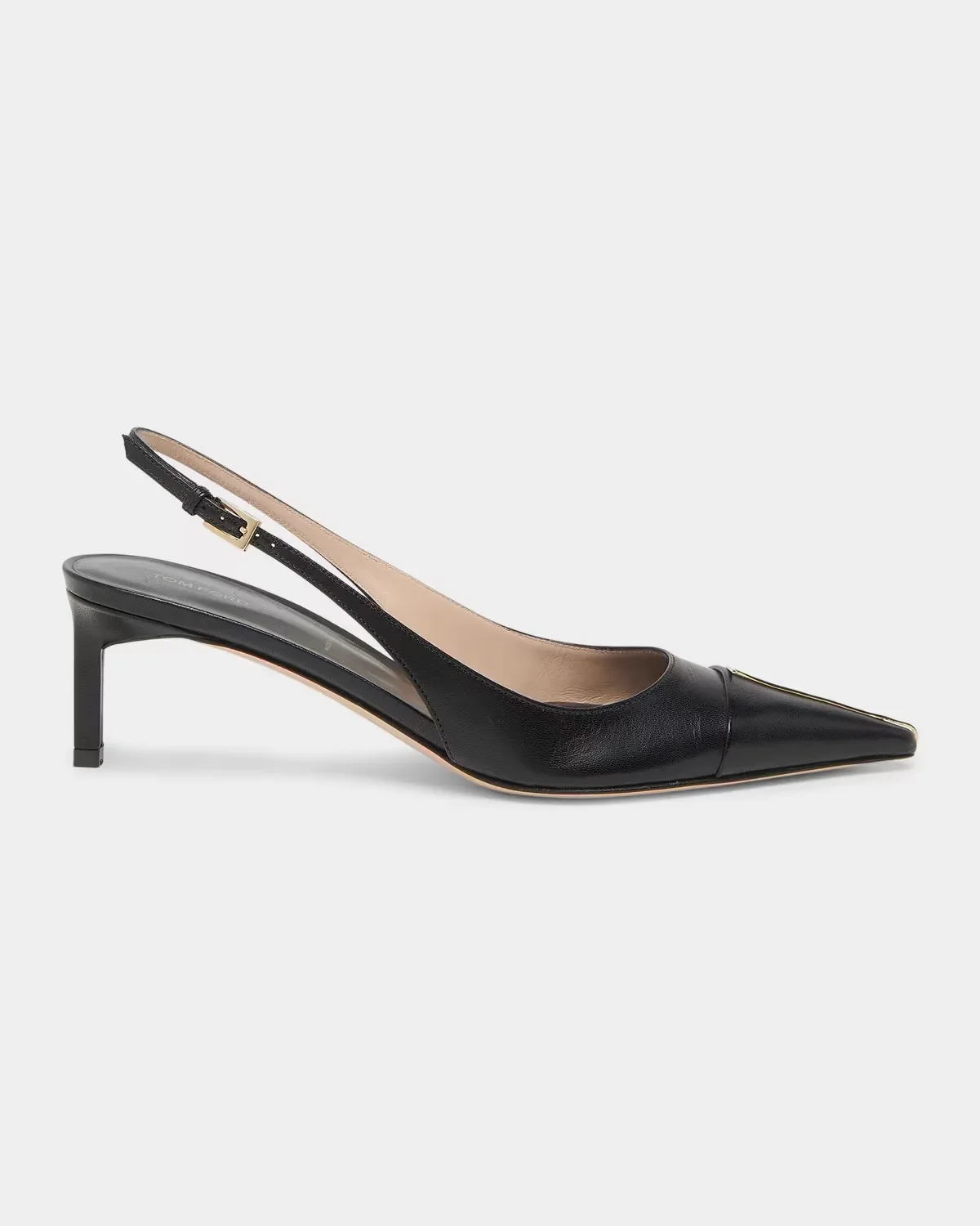 55mm Shiny Kid Leather Slingback Pumps by Tom Ford