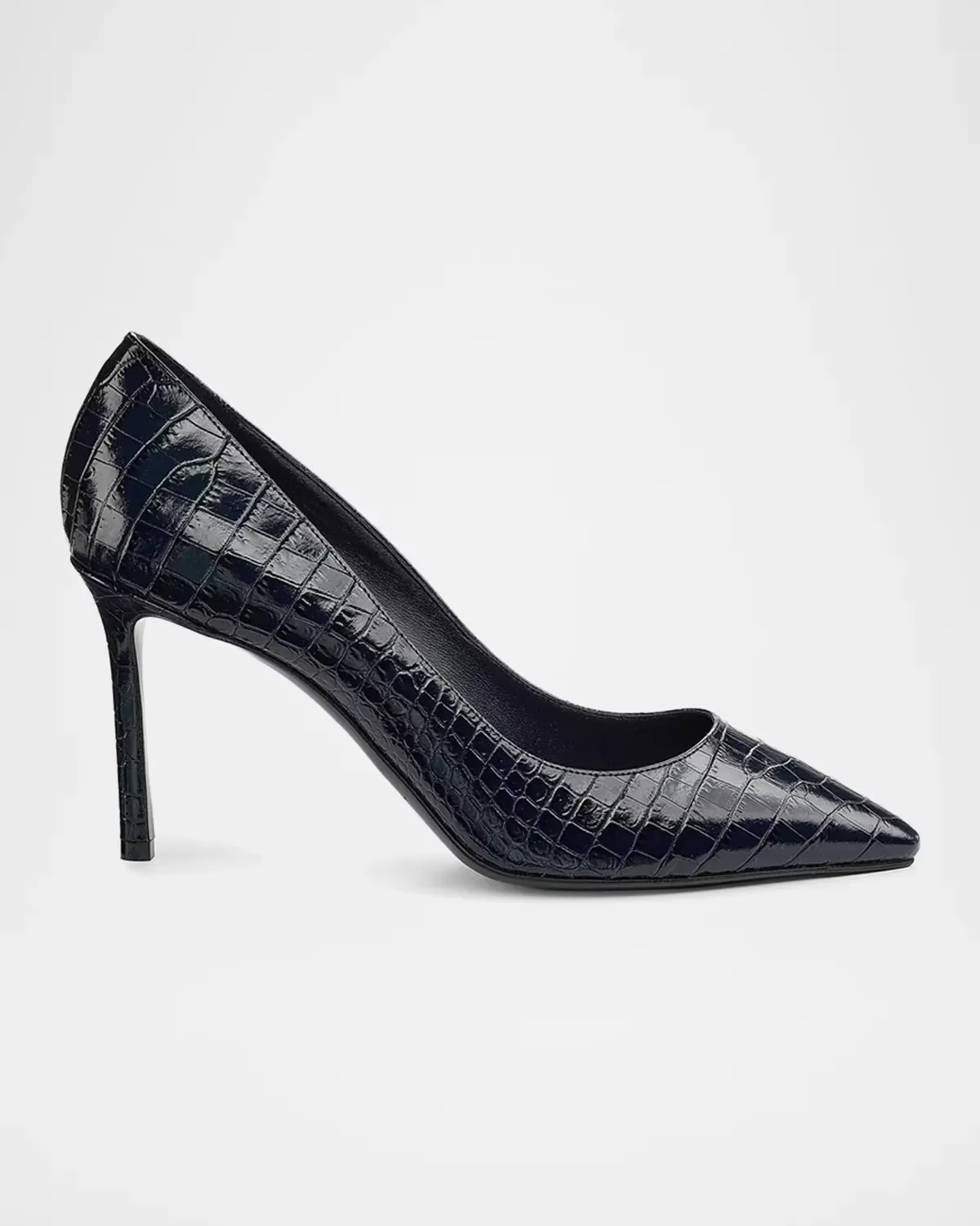 Romy 85MM Croc-Embossed Leather Pumps by Jimmy Choo