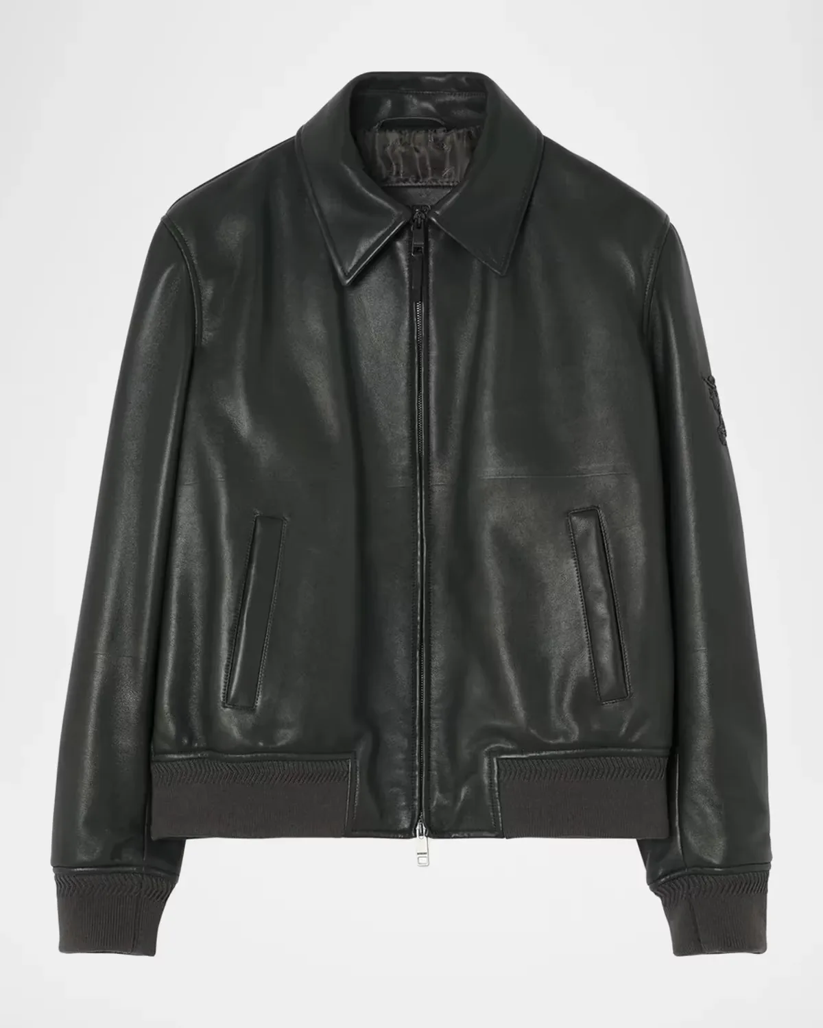 Bloomsbury Leather Bomber Jacket by Burberry
