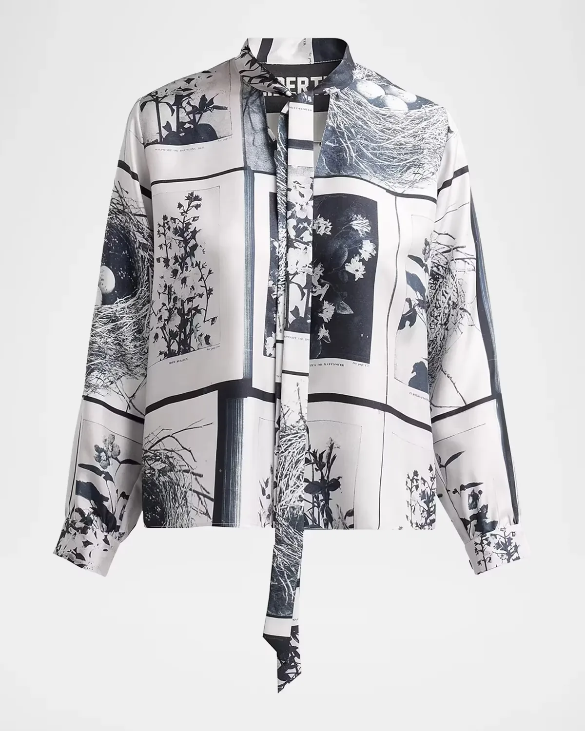 Nest Babe Paley Silk Neck-Tie Blouse by Libertine