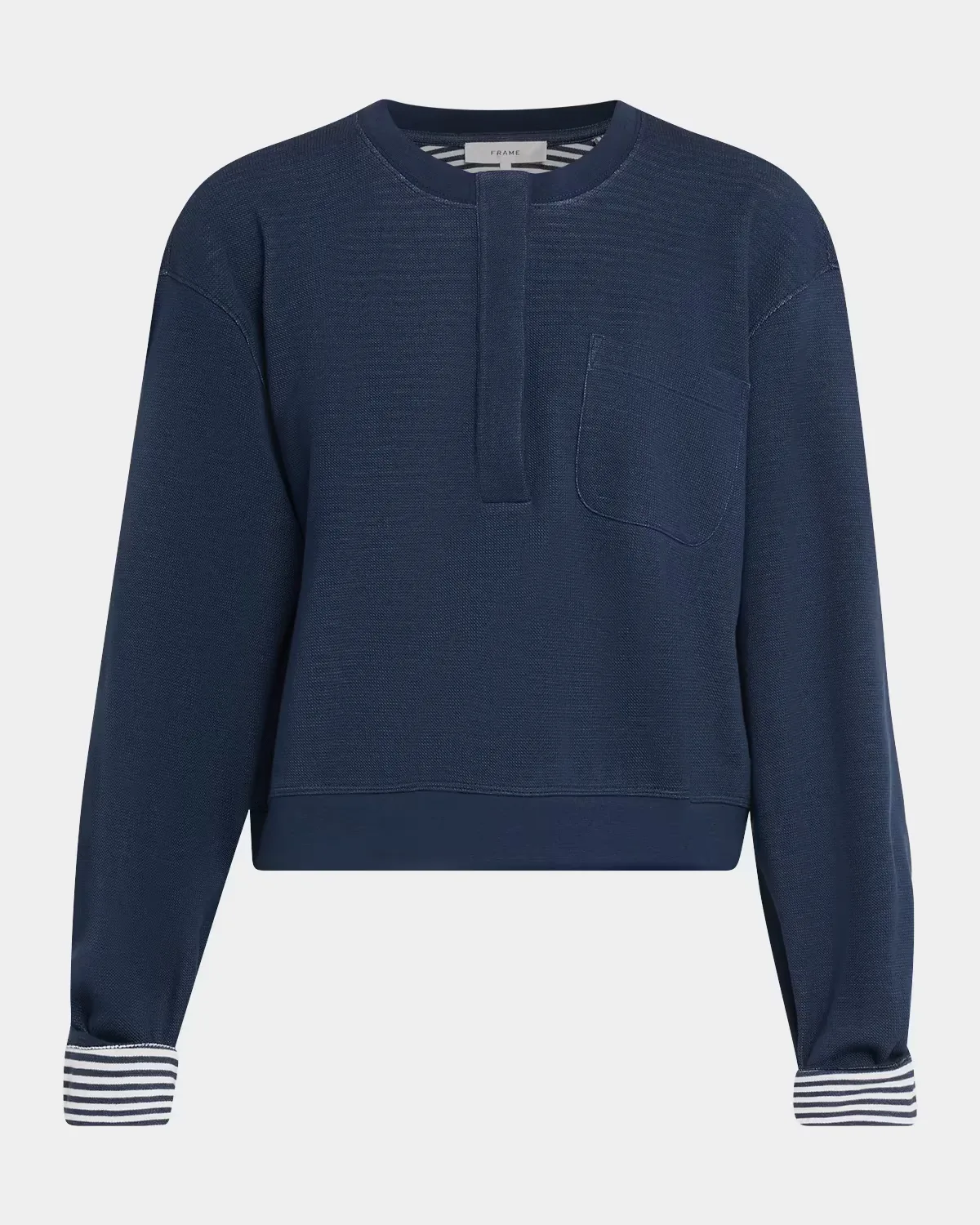 The Stripe Cuff Henley Sweatshirt