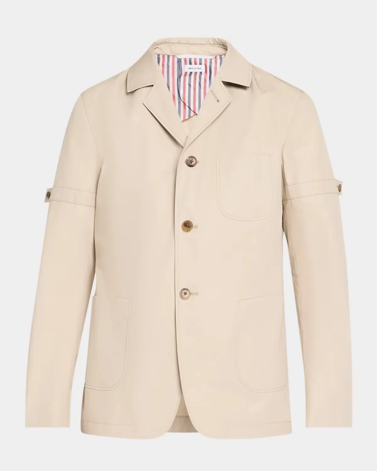 Unconstructed Cotton Three-Button Blazer by Thom Browne