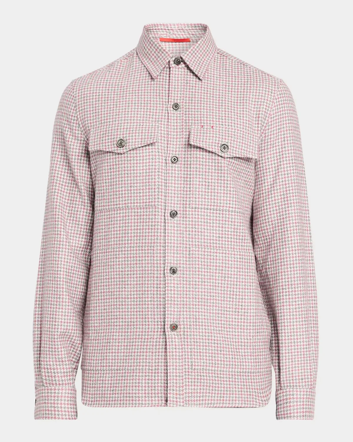Wool Check Overshirt by Isaia