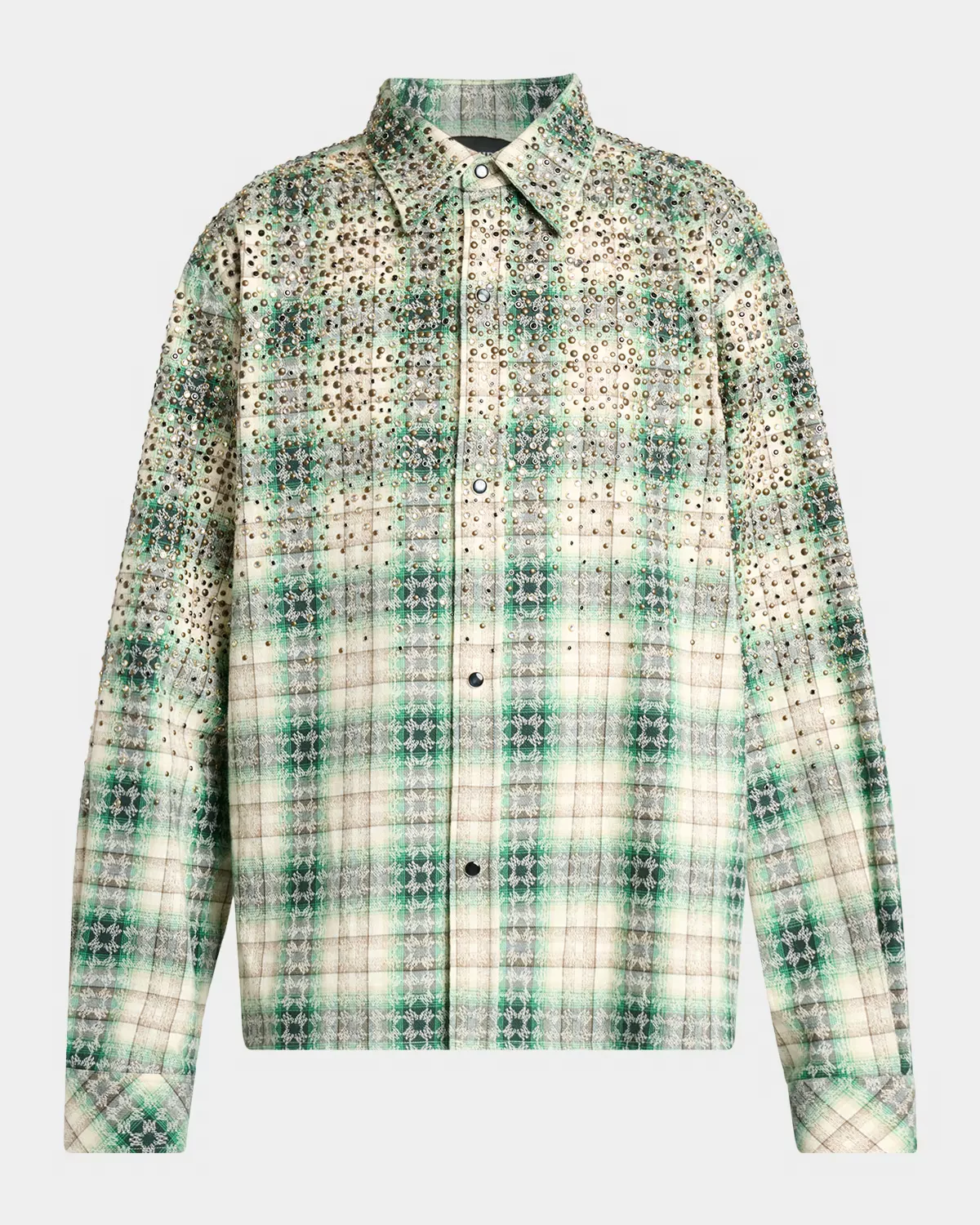 MA Plaid Crystal Western Overshirt by AMIRI