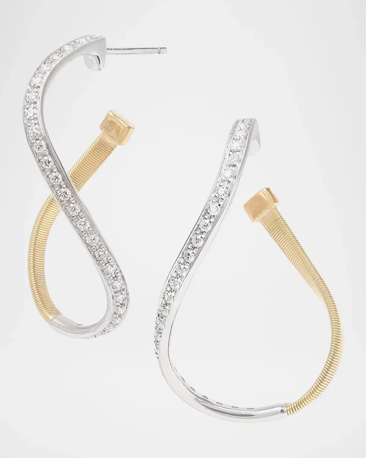 Marrakech Two-Tone 18K Gold & 0.38 TCW Diamond Twist Drop Earrings by Marco Bicego