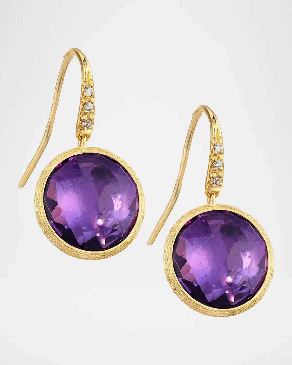Jaipur Color 18K Yellow Gold, Amethyst & 0.05 TCW Diamond Drop Earrings by Marco Bicego