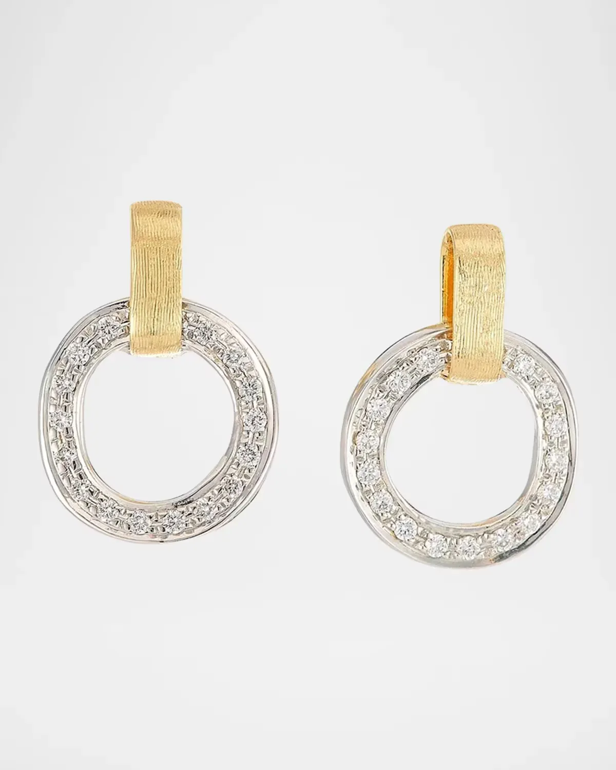 Jaipur Two-Tone 18K Gold & Diamond Hoop Drop Earrings by Marco Bicego