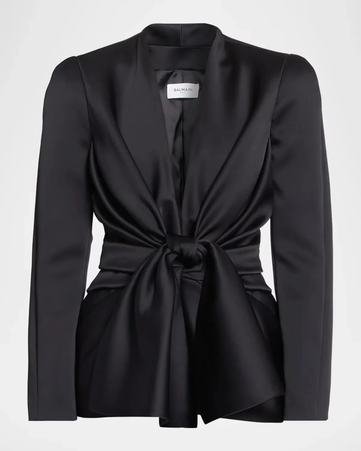 Knotted Crepe Satin Jacket by Balmain