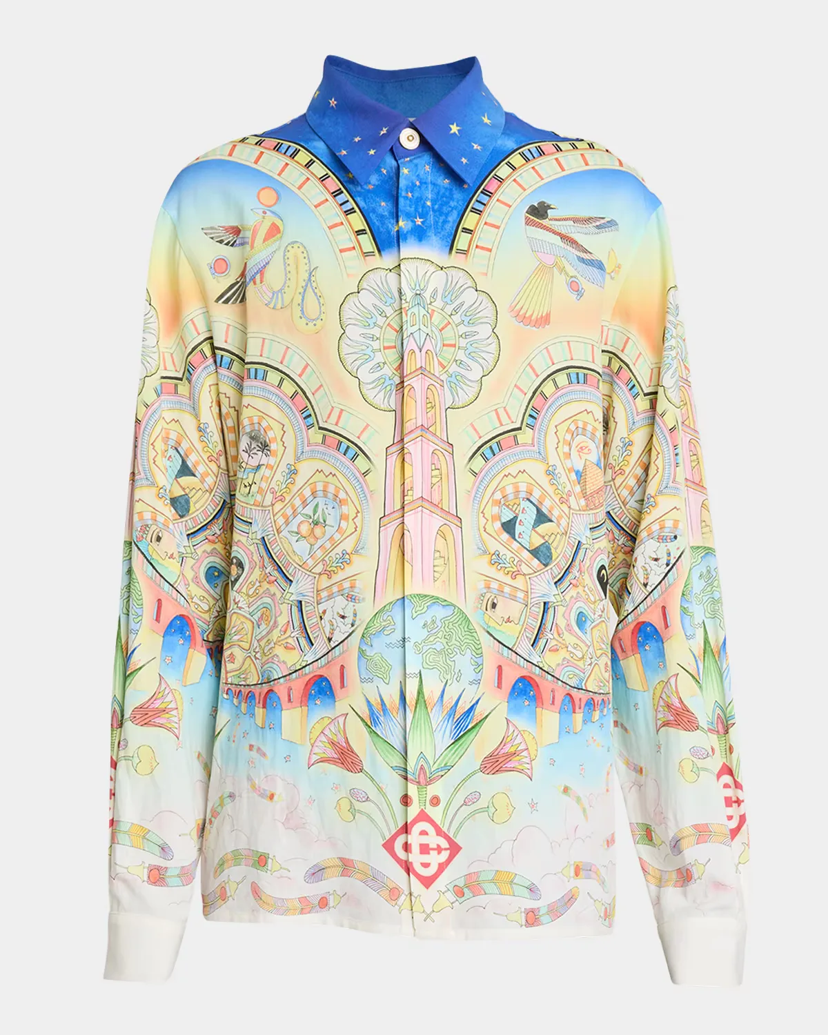 Printed Silk Button-Front Shirt by Casablanca