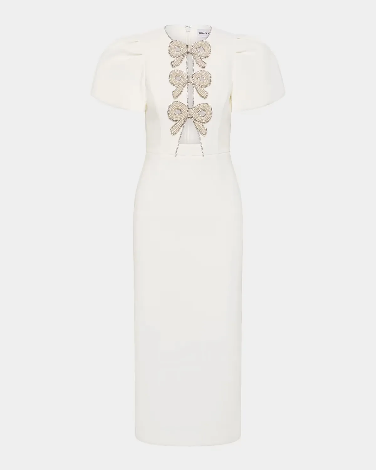 Dreamer Cutout Bow-Front Crepe Midi Dress by Rebecca Vallance