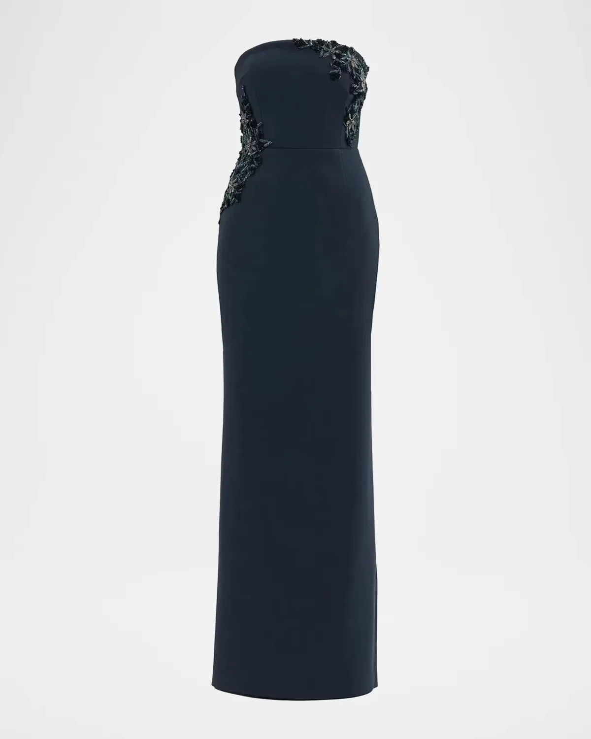 Fresa Embellished-Trim Crepe Column Gown by Rebecca Vallance