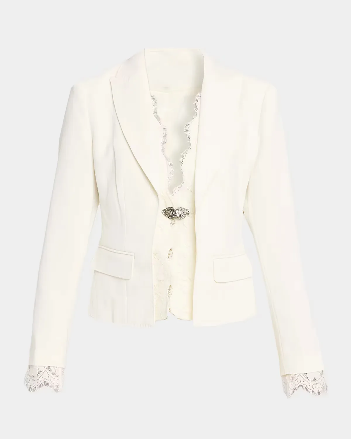 Adela Lace-Trim Blazer by Ramy Brook