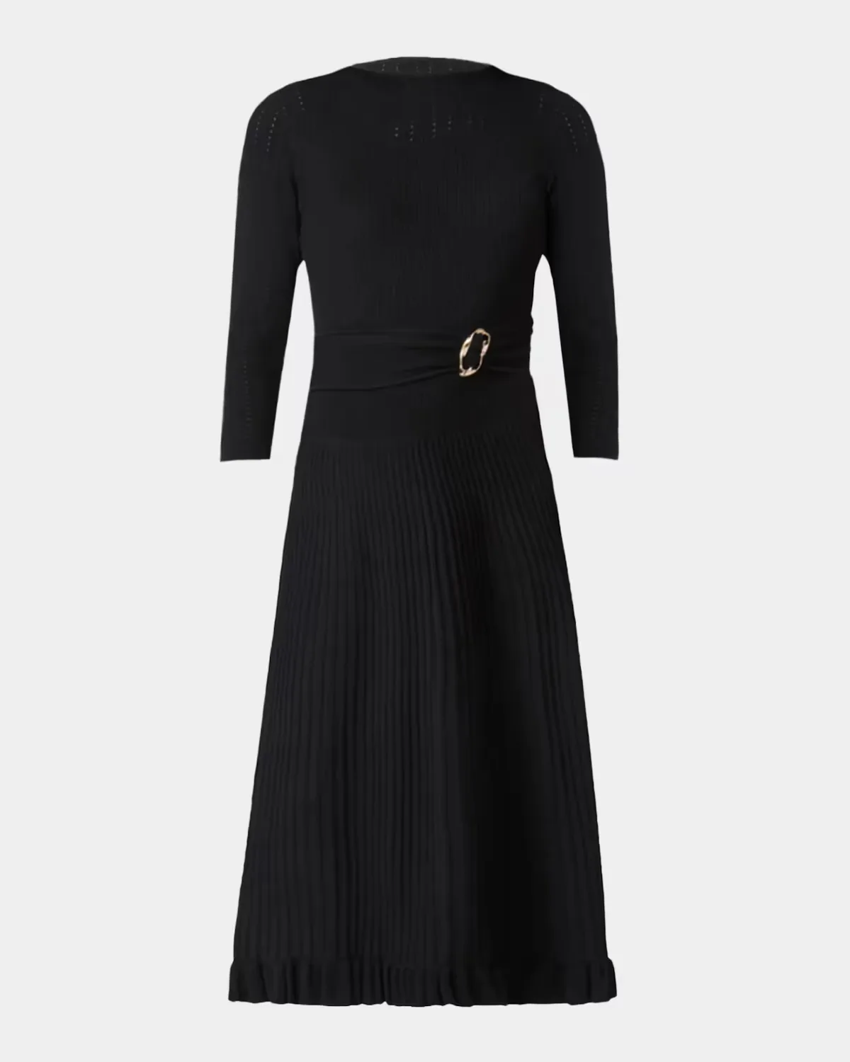 Pleated Rib Knit Midi Dress by Shoshanna