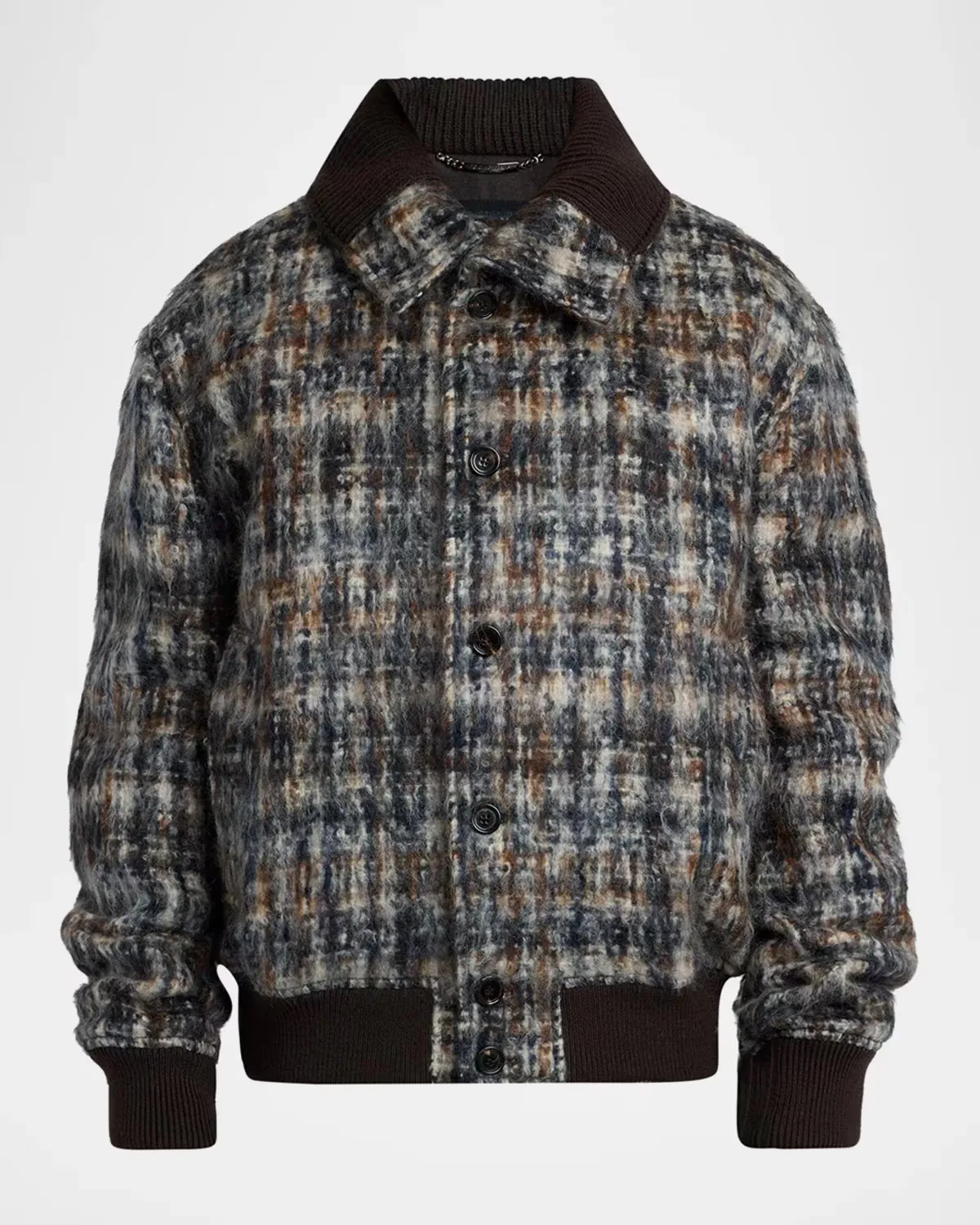 Plaid Mohair-Blend Jacket by Dolce & Gabbana