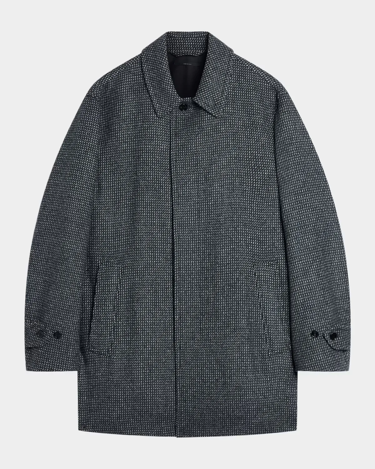 Wool, Silk & Cashmere Nailhead Short Car Coat
