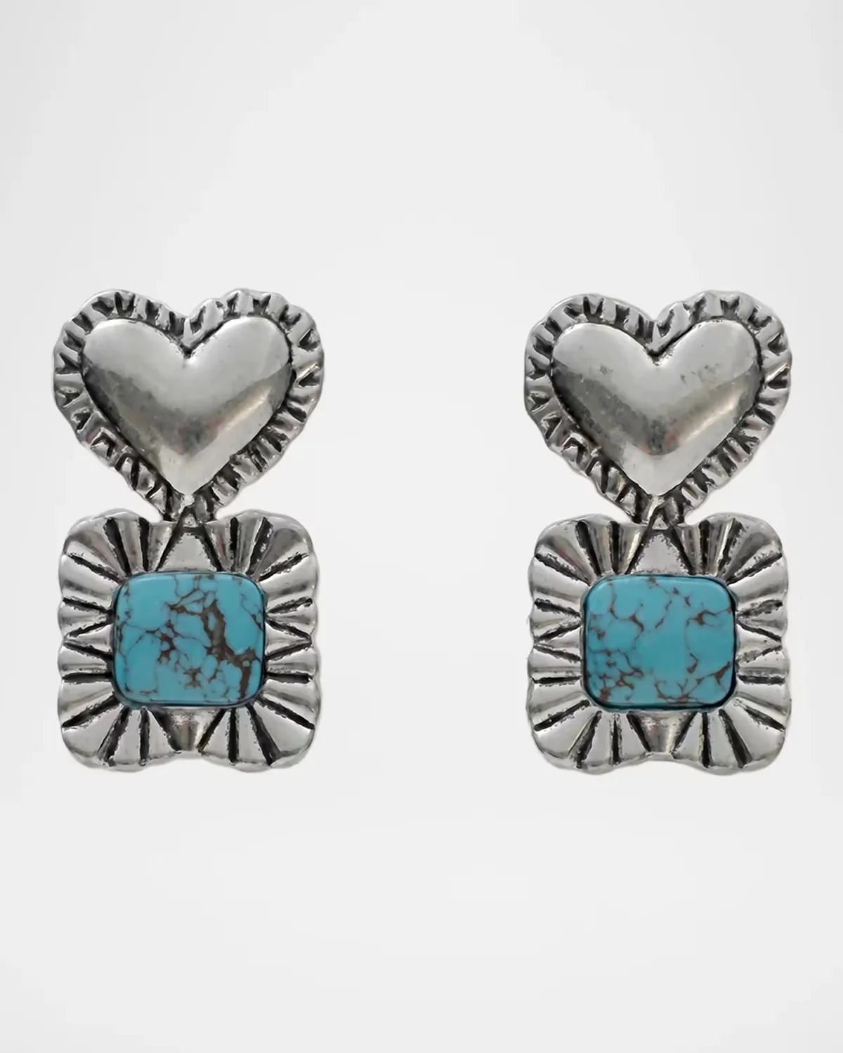 Ruffle Heart Stone Earrings by Lele Sadoughi