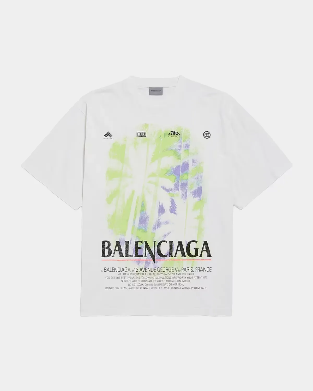 Medium Fit Tie-Dye Palm Logo T-Shirt by Balenciaga