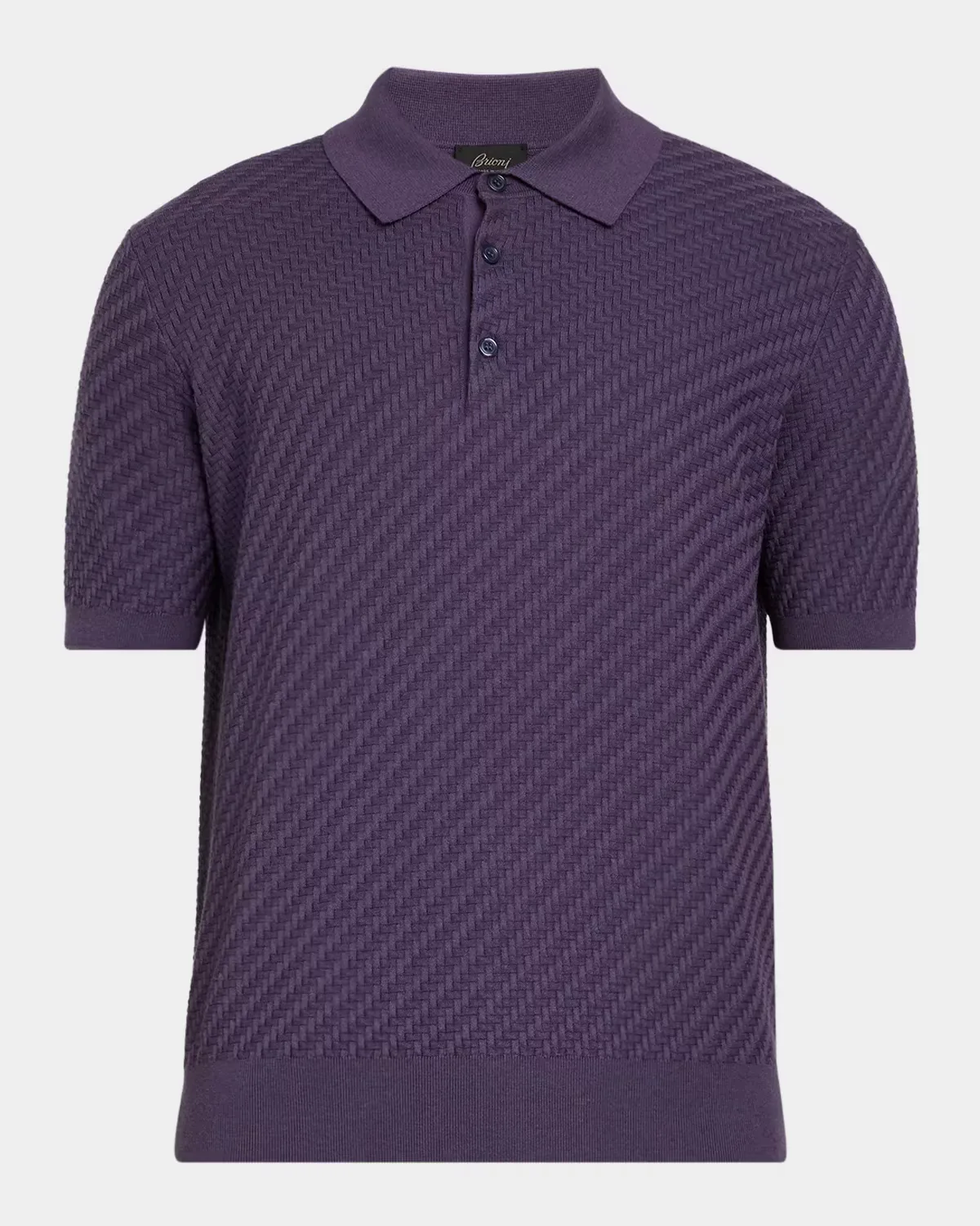 Basketweave Stitch Polo Sweater by Brioni