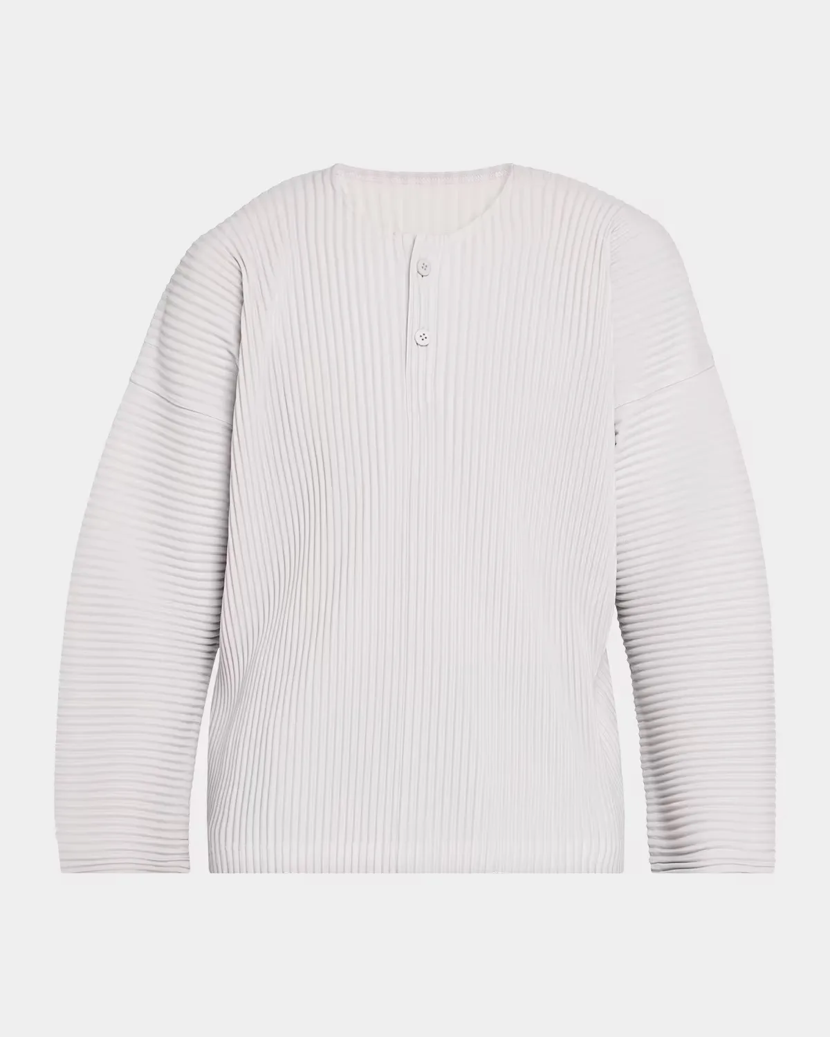 Pleated Henley Long-Sleeve Shirt by Homme Pliss Issey Miyake