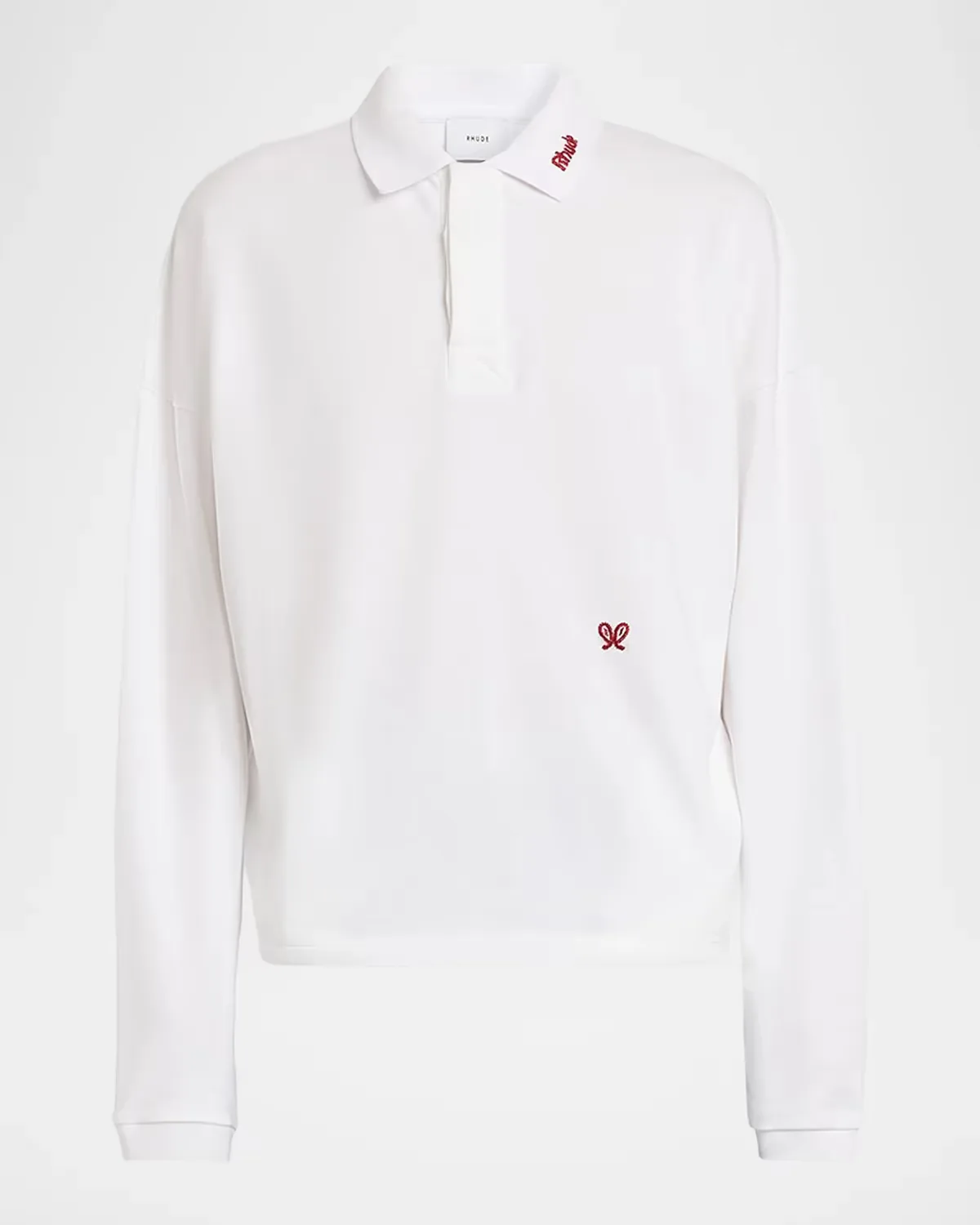 Logo Embroidery Long-Sleeve Polo Shirt by 424