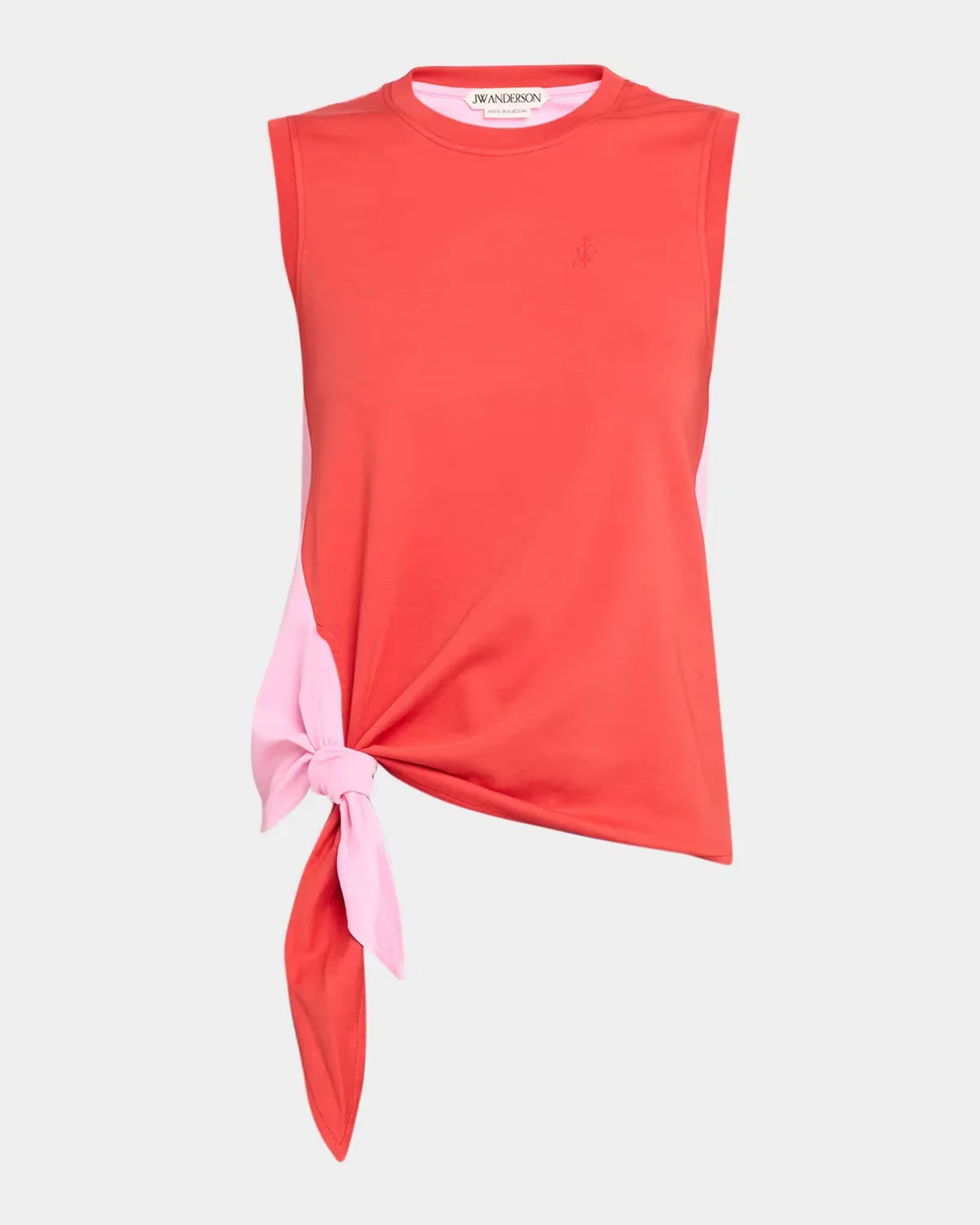 Bi-Color Cotton Tie Hem Tank Top by JW Anderson