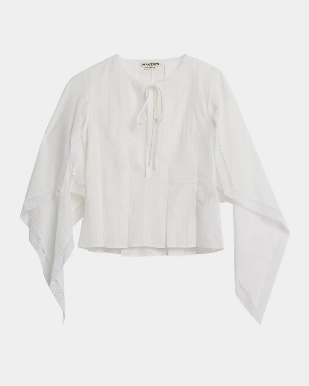 Draped Sleeve Striped Cotton Poplin Peplum Top by JW Anderson
