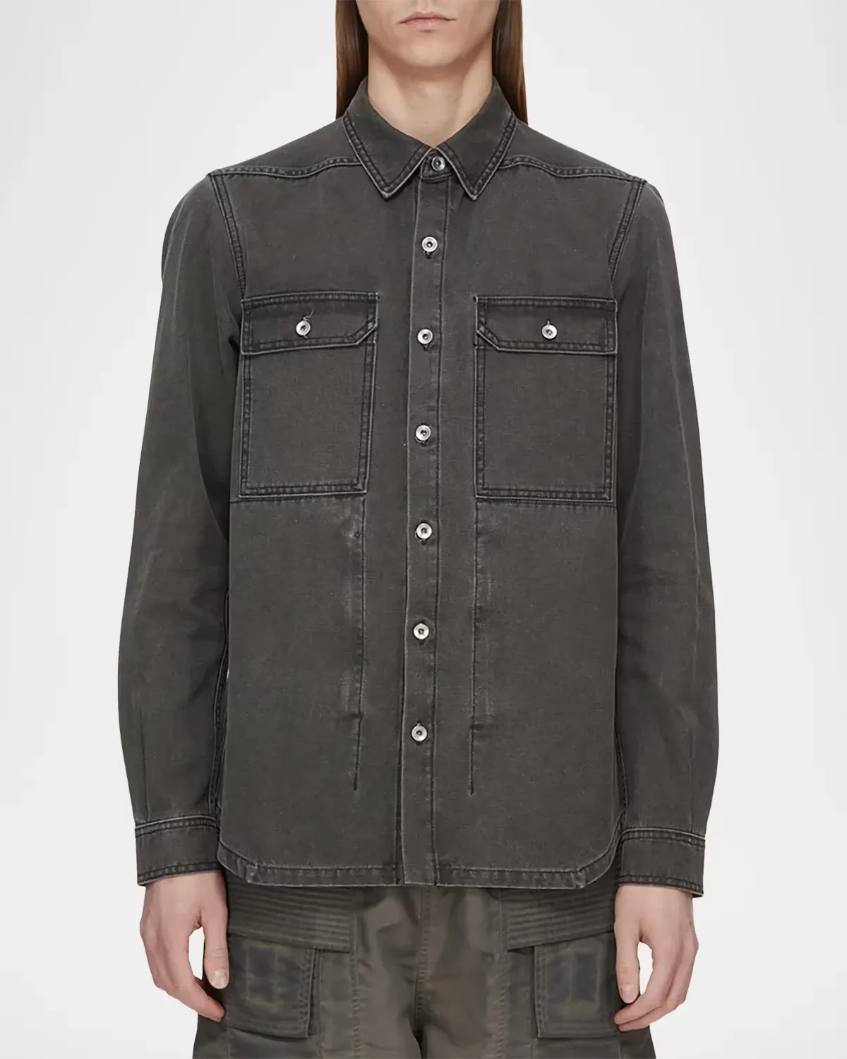 Denim Fitted Outershirt by Rick Owens