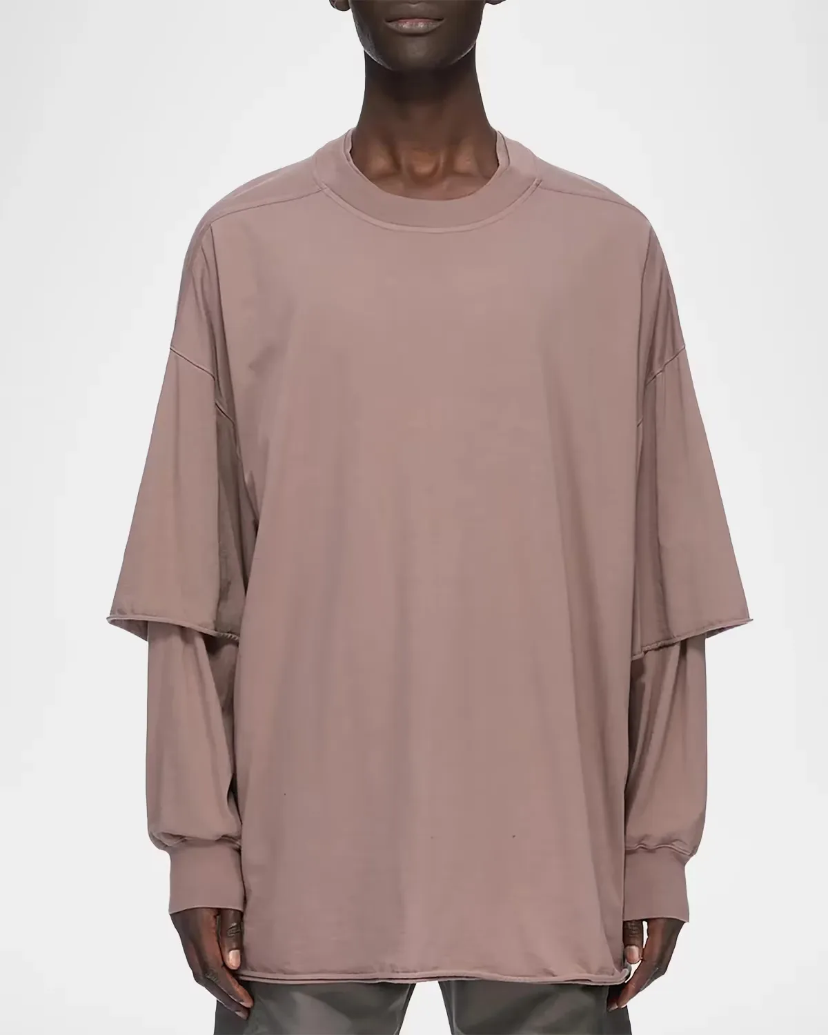 Tommy Hustler Cotton Layered Sweatshirt by Rick Owens