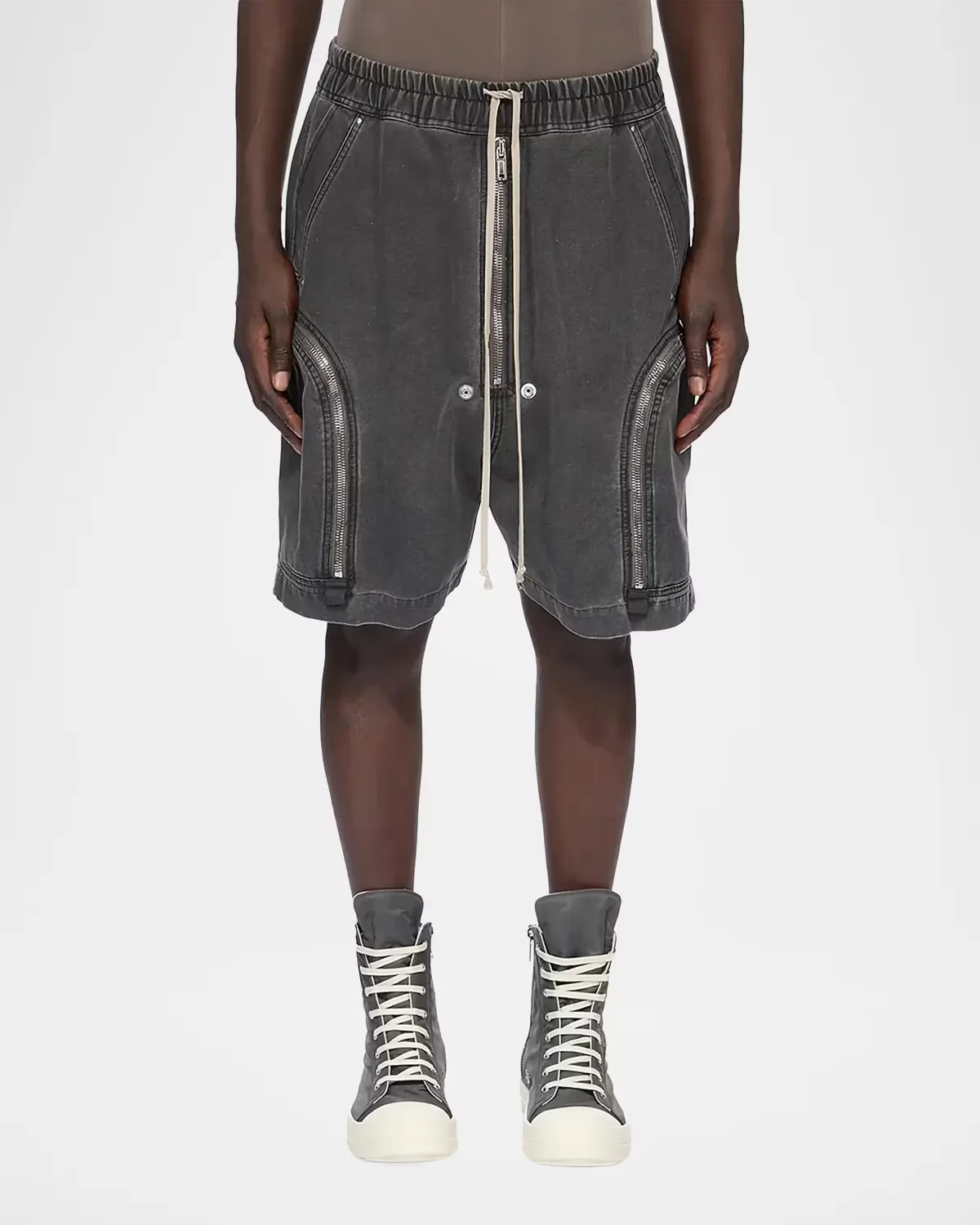 Bauhaus Denim Track Shorts by Rick Owens