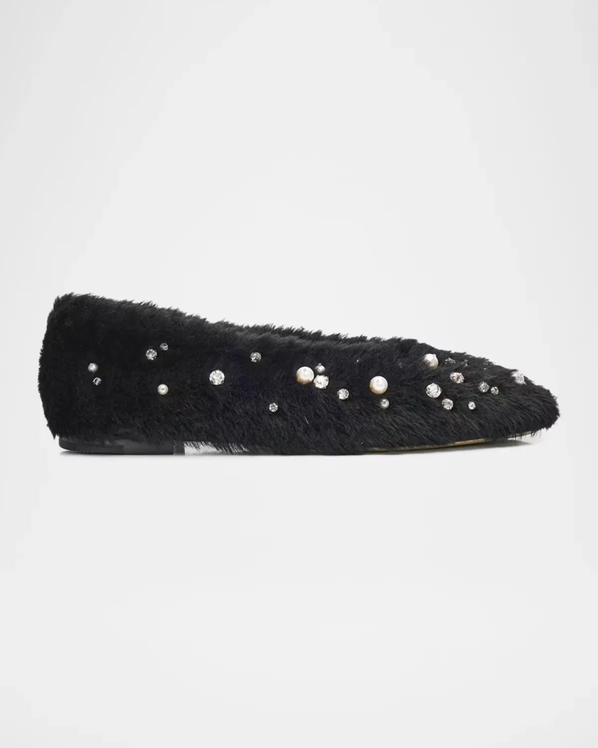 Margot Embellished Lamb Fur Ballet Flats by Jimmy Choo