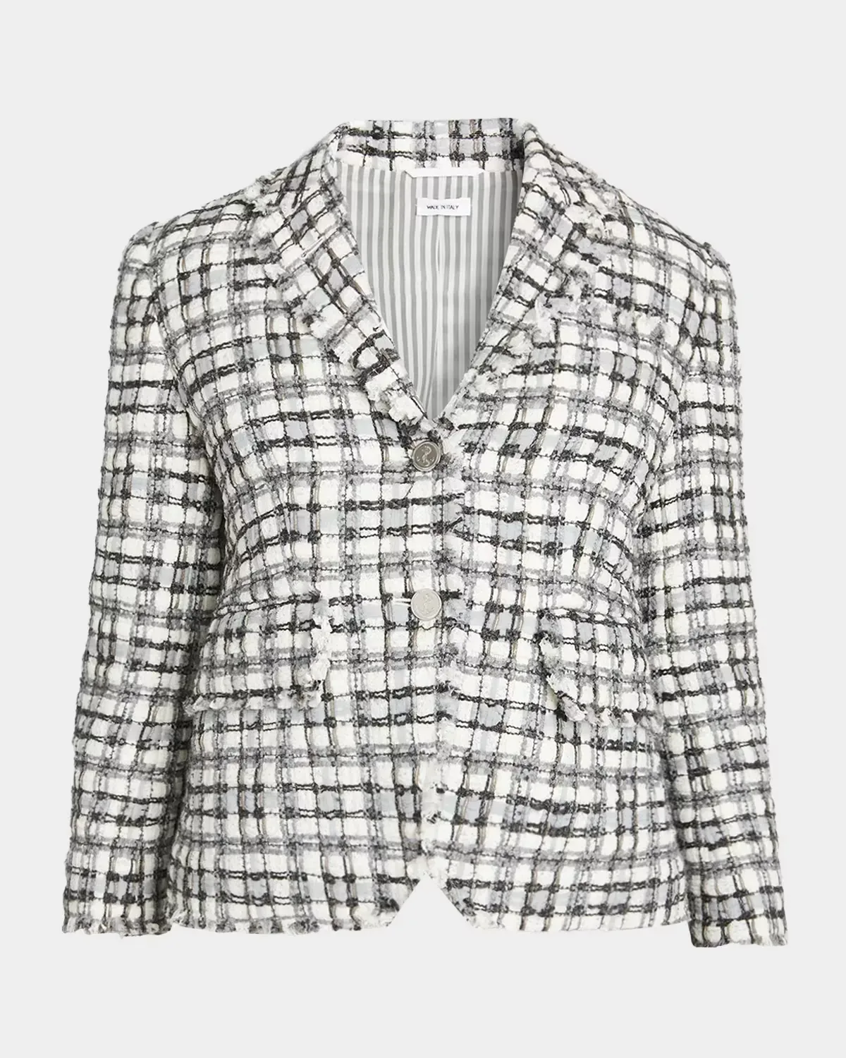 High Armhole Tweed Single-Breasted Sport Coat by Thom Browne