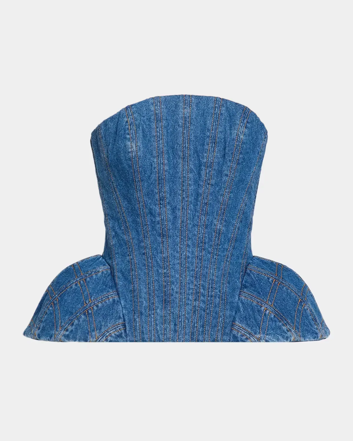 Emmi Denim Peplum-Hem Corset by AKNVAS