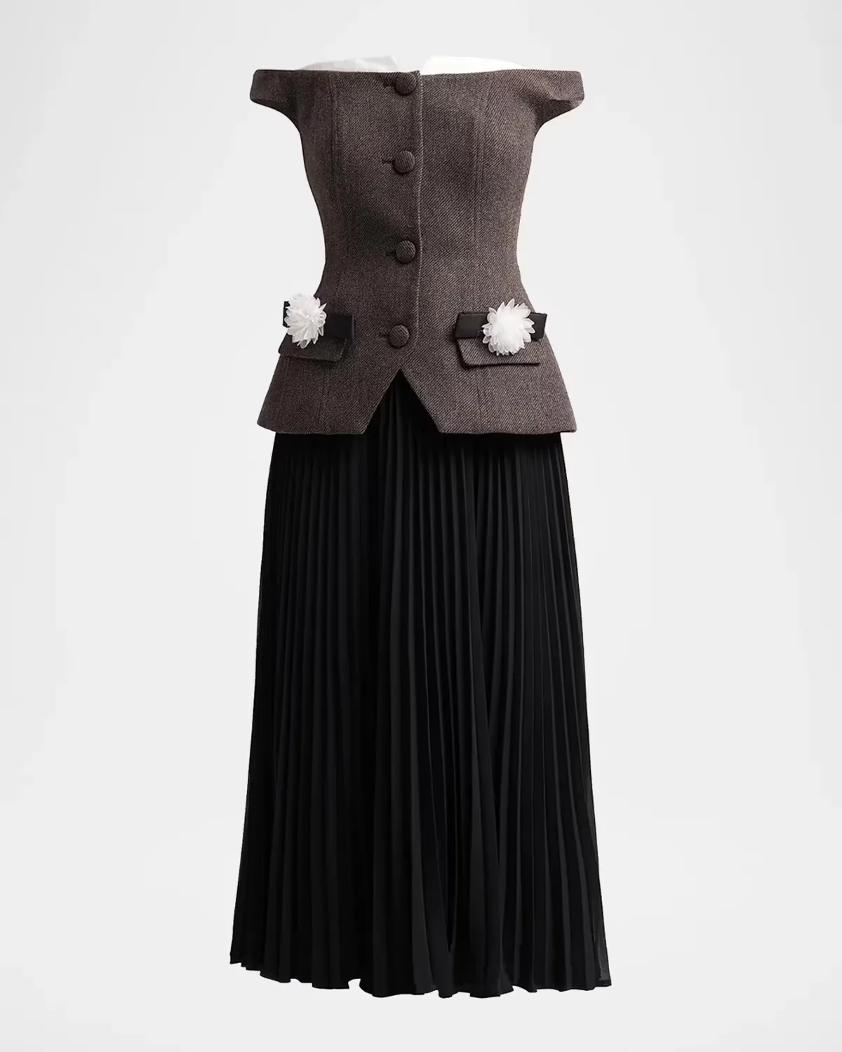 Off-the-Shoulder Chiffon Midi Dress by Self Portrait