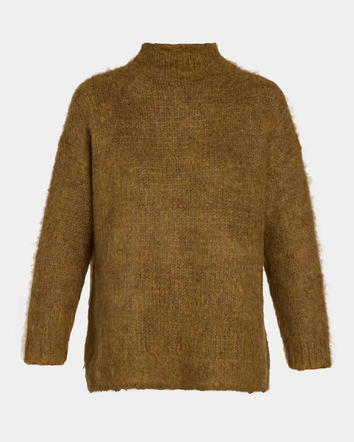 Mock Turtleneck Brushed Wool-Blend Oversized Sweater by Vince