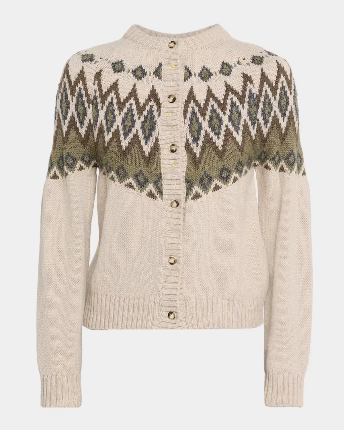 Targa Fair Isle Button-Front Cardigan by Max Mara