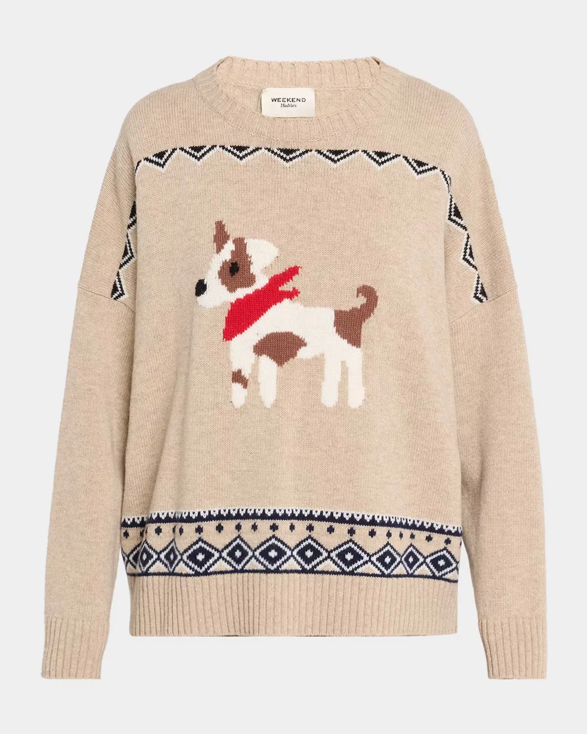 Pavidi Dog Motif Wool Sweater by Max Mara