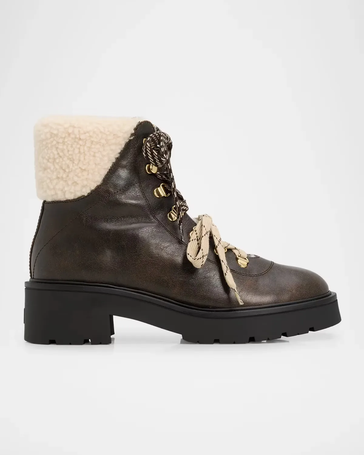 Ren Shearling-Lined Leather Hiker Boots