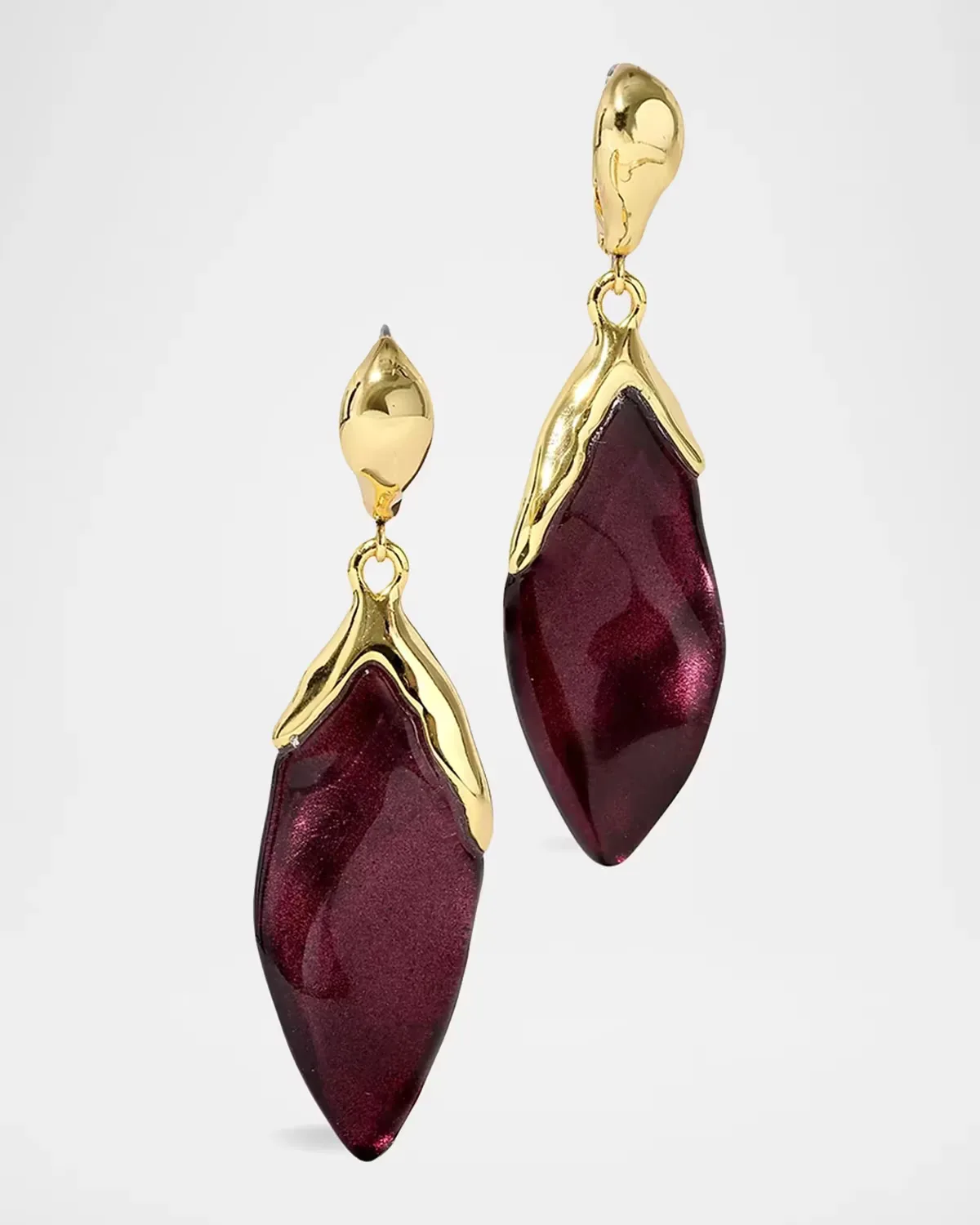 14K-Gold-Plated & Lucite Leverback Earrings