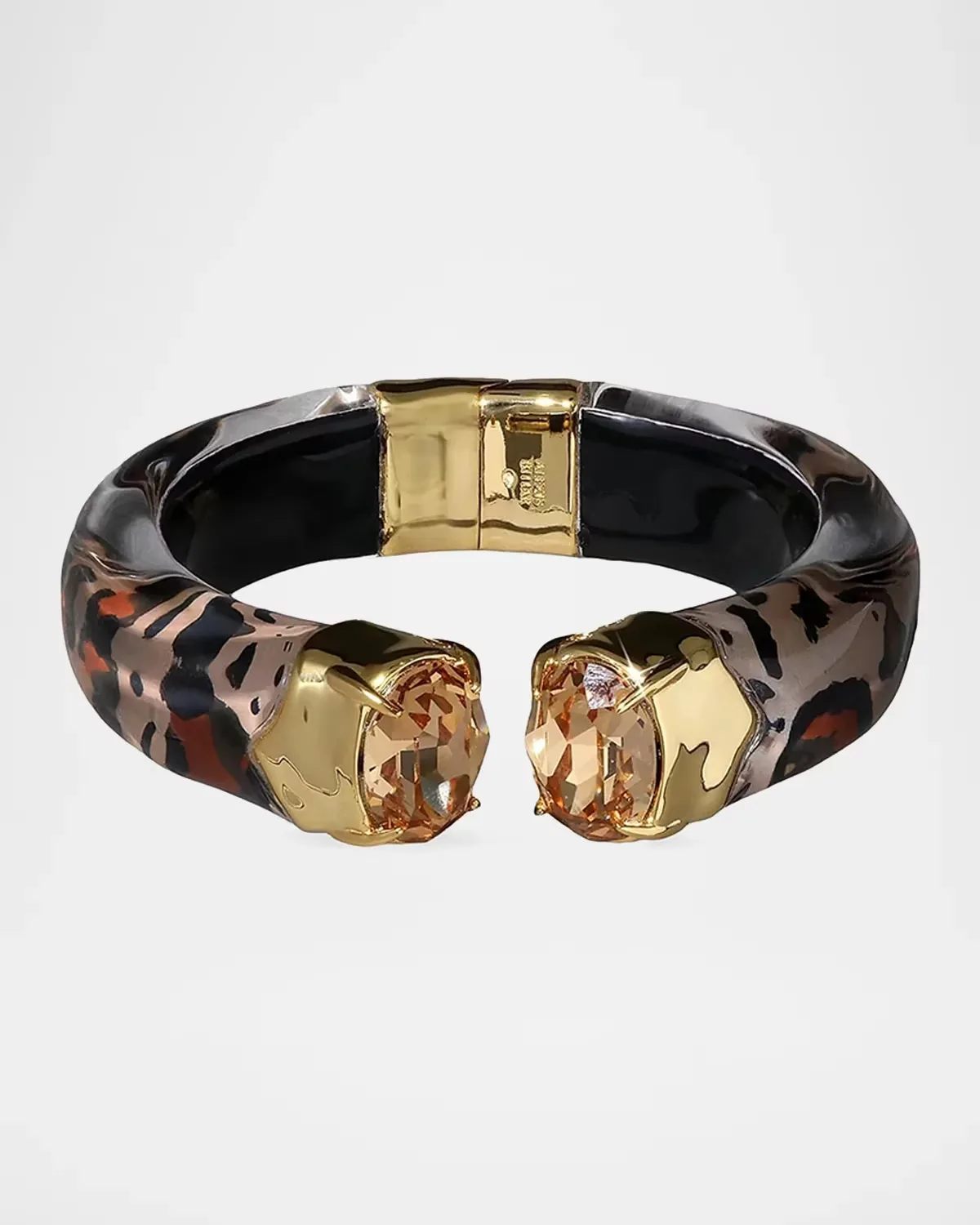 Bonbon Gold-Plated, Lucite & Crystal Hinged Cuff by Alexis Bittar