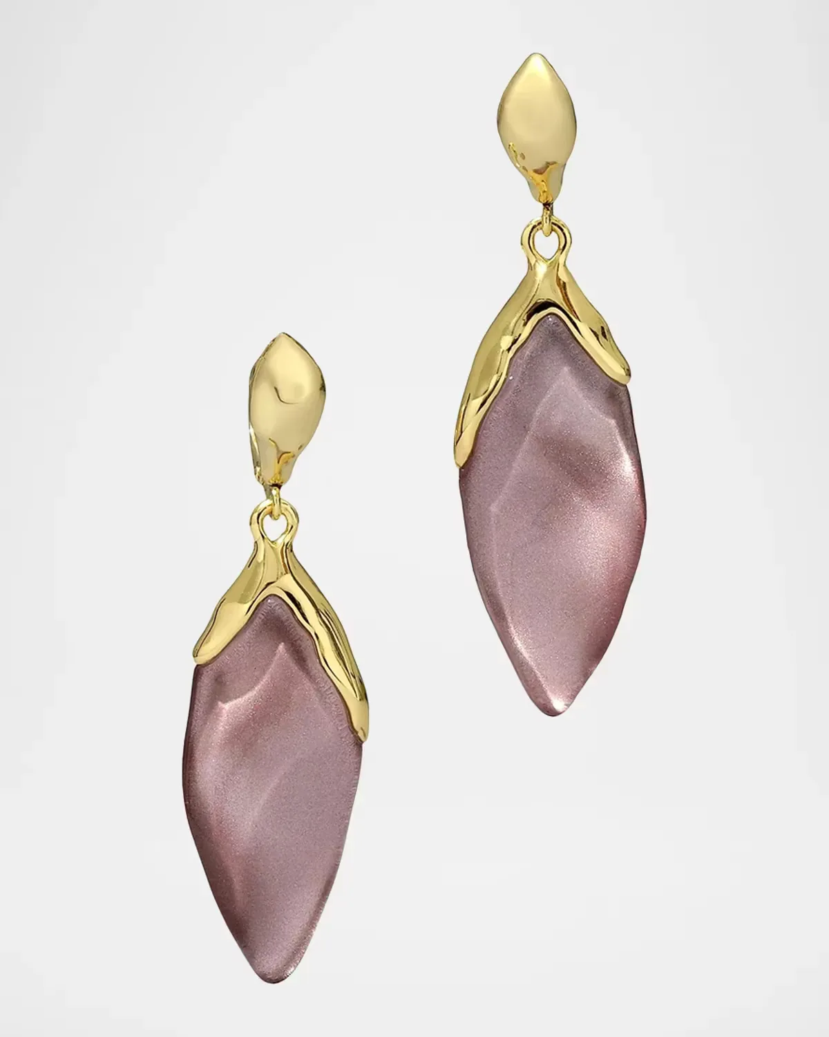 Luminous 14K-Gold-Plated & Lucite Petal Drop Earrings