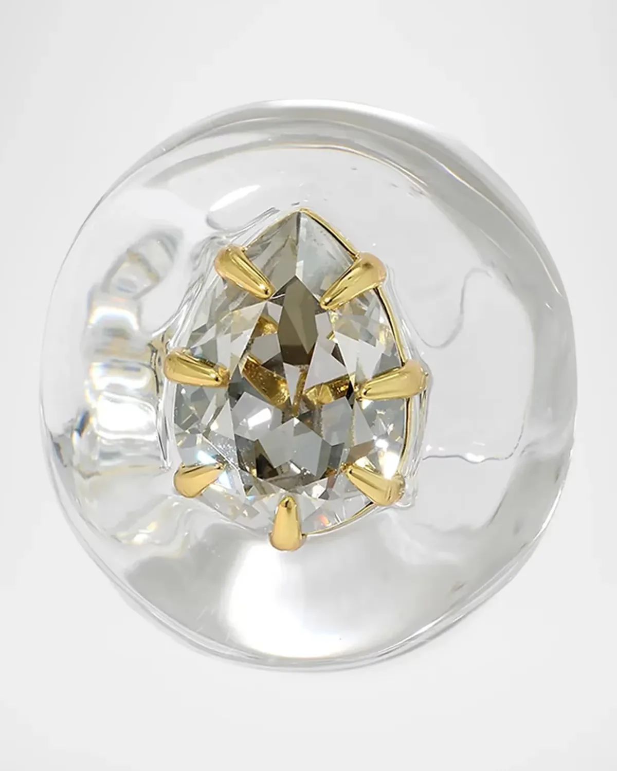 Bonbon 14K-Gold-Plated, Lucite & Crystal Teardrop Ring by Alexis Bittar