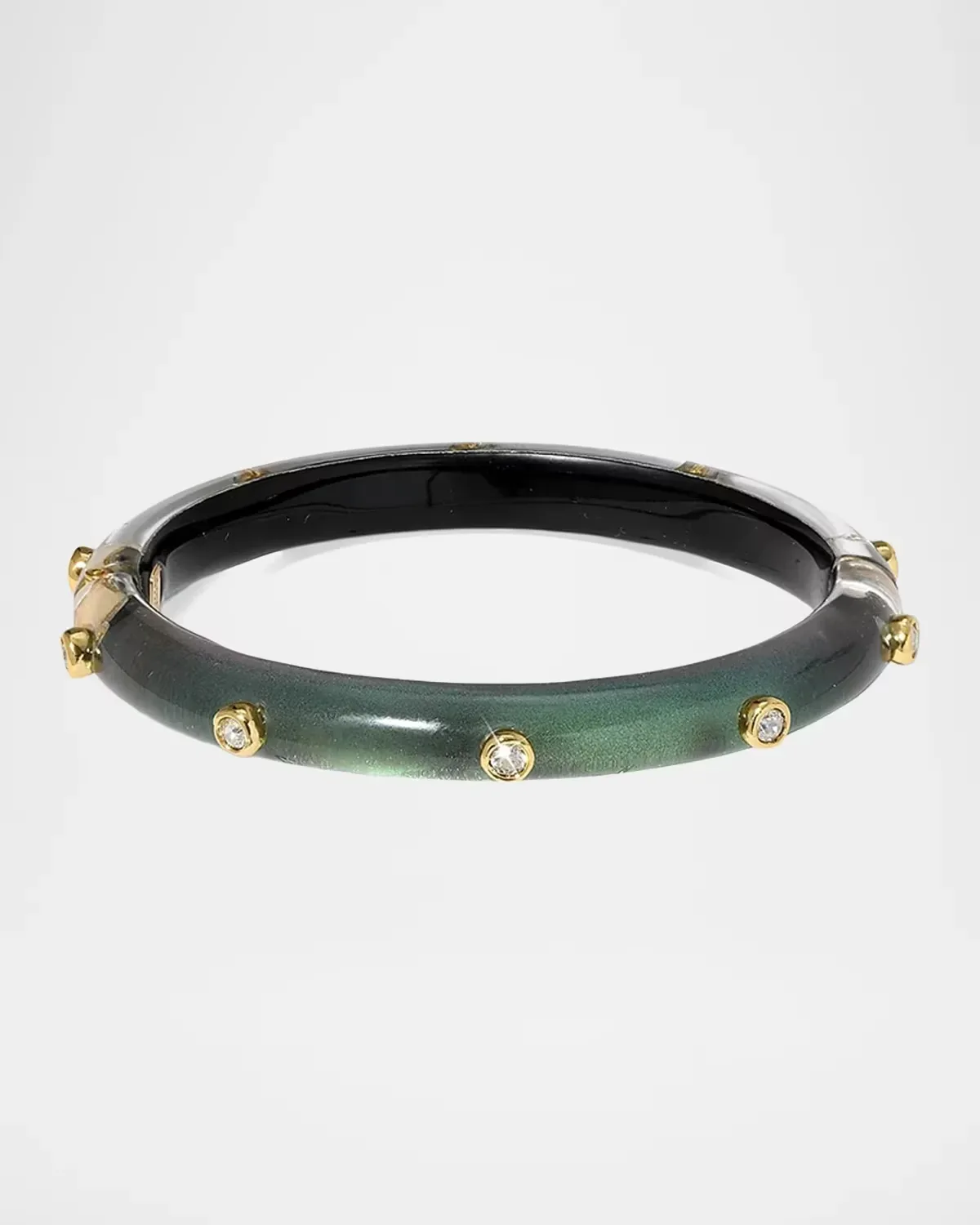 14K-Gold-Plated, Lucite & Crystal Bangle by Alexis Bittar