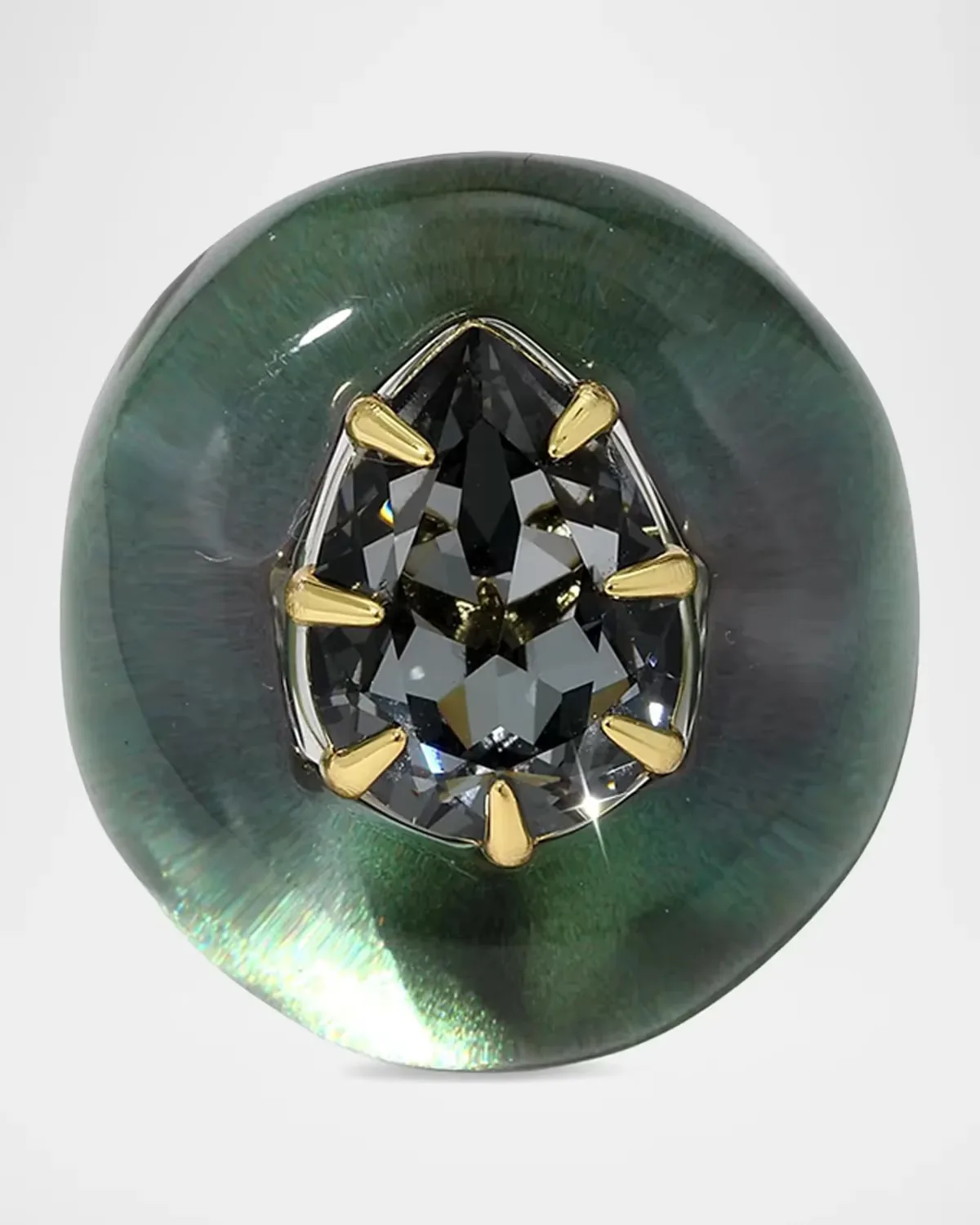 Bonbon 14K Goldplated Brass, Lucite & Crystal Teardrop Ring by Alexis Bittar