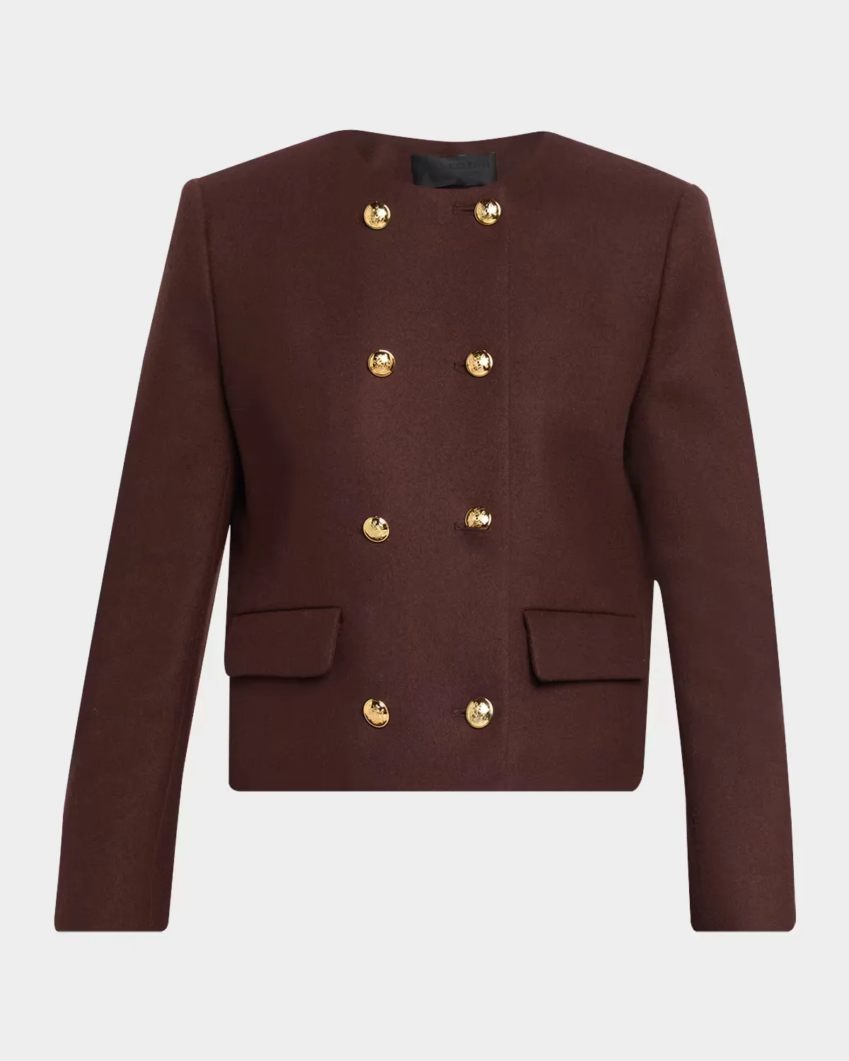 Melanie Collarless Double-Breasted Crop Lady Jacket by Nili Lotan