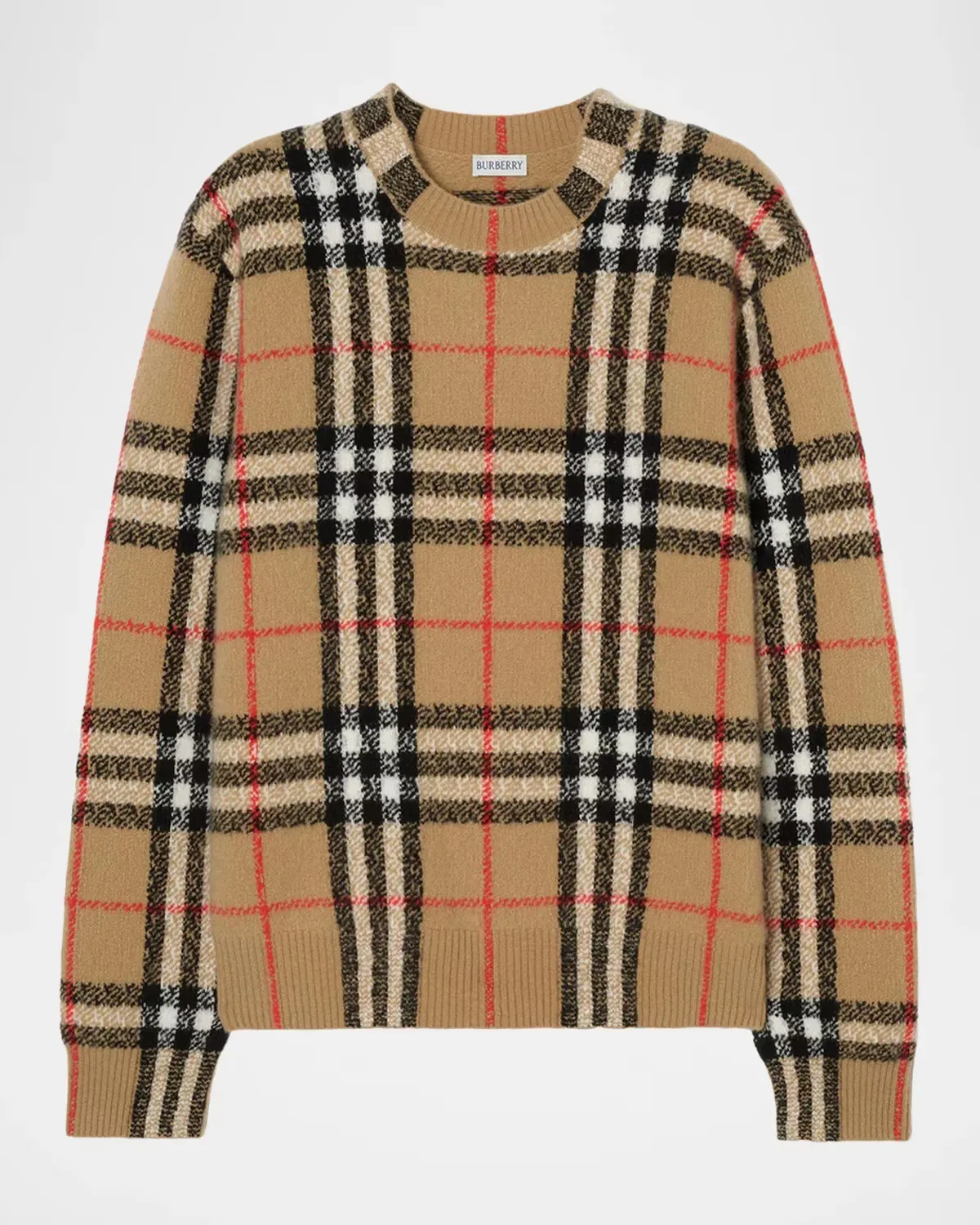 Curtis Check Cashmere Crewneck Sweater by Burberry
