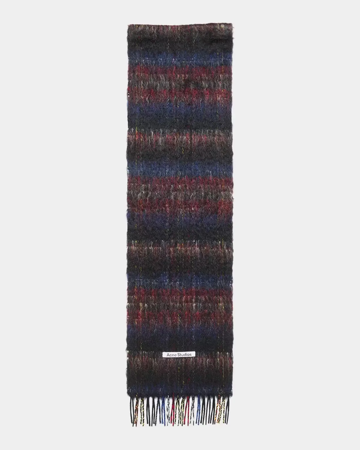 Vibol Plaid Mohair-Wool-Blend Fringe Scarf by Acne Studios