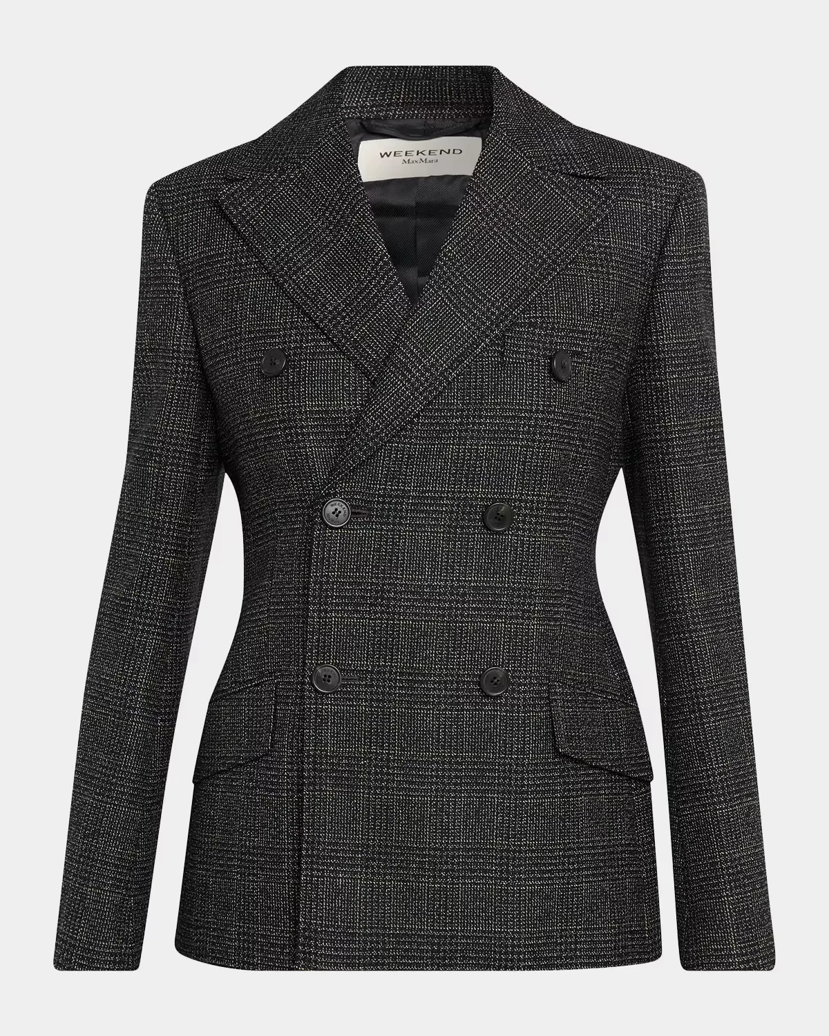 Occhio Double-Breasted Check Wool Blazer by Max Mara