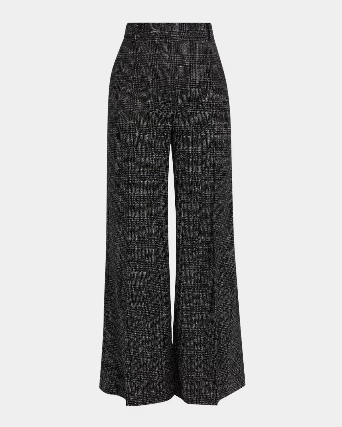 Pacca Wide-Leg Check Wool Trousers by Max Mara