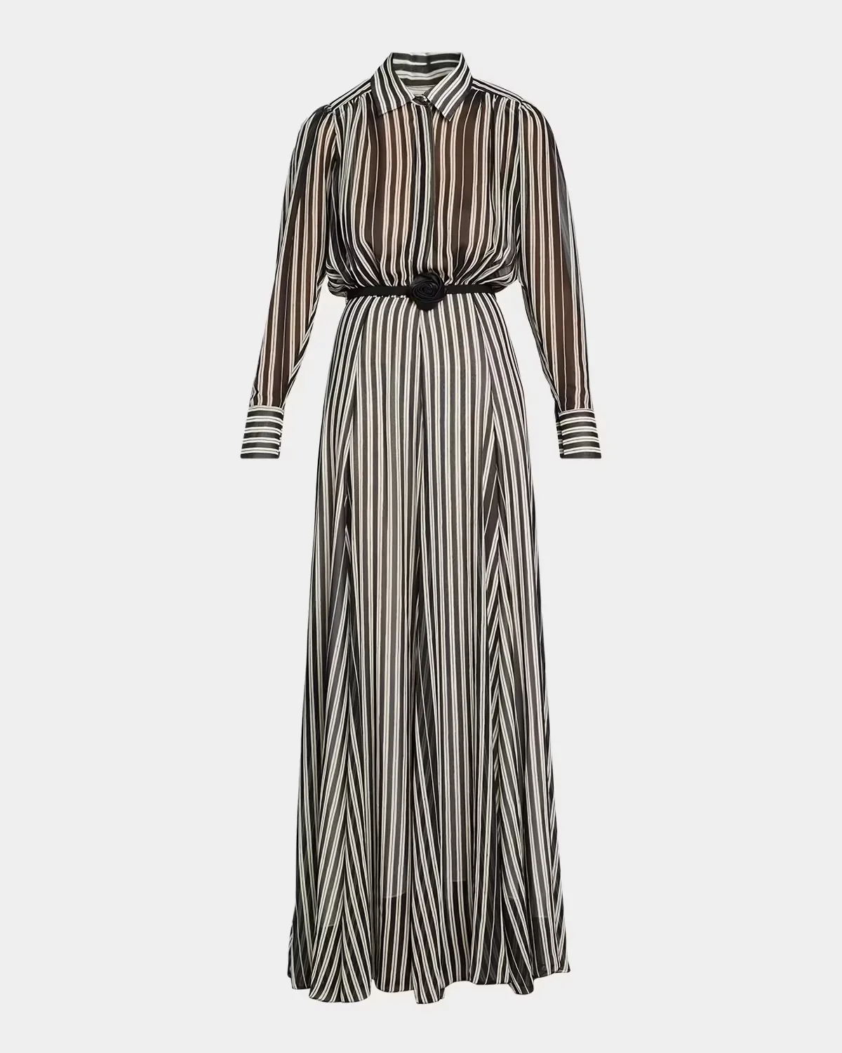 Liyan Belted Striped Maxi Shirtdress by Chiara Boni La Petite Robe